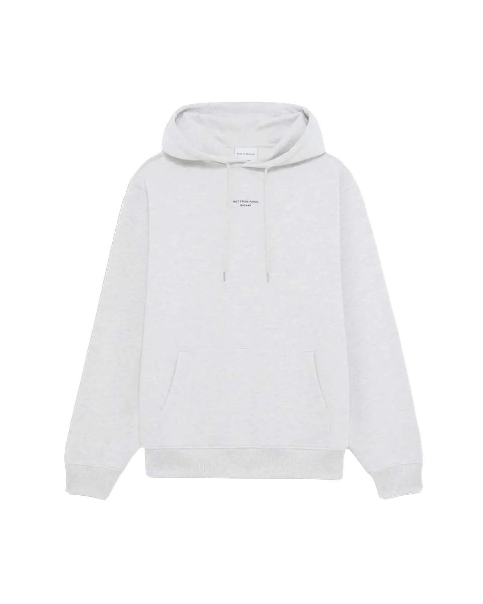 Drôle De Monsieur Slogan Classique Hoodie Grau Baumwolle