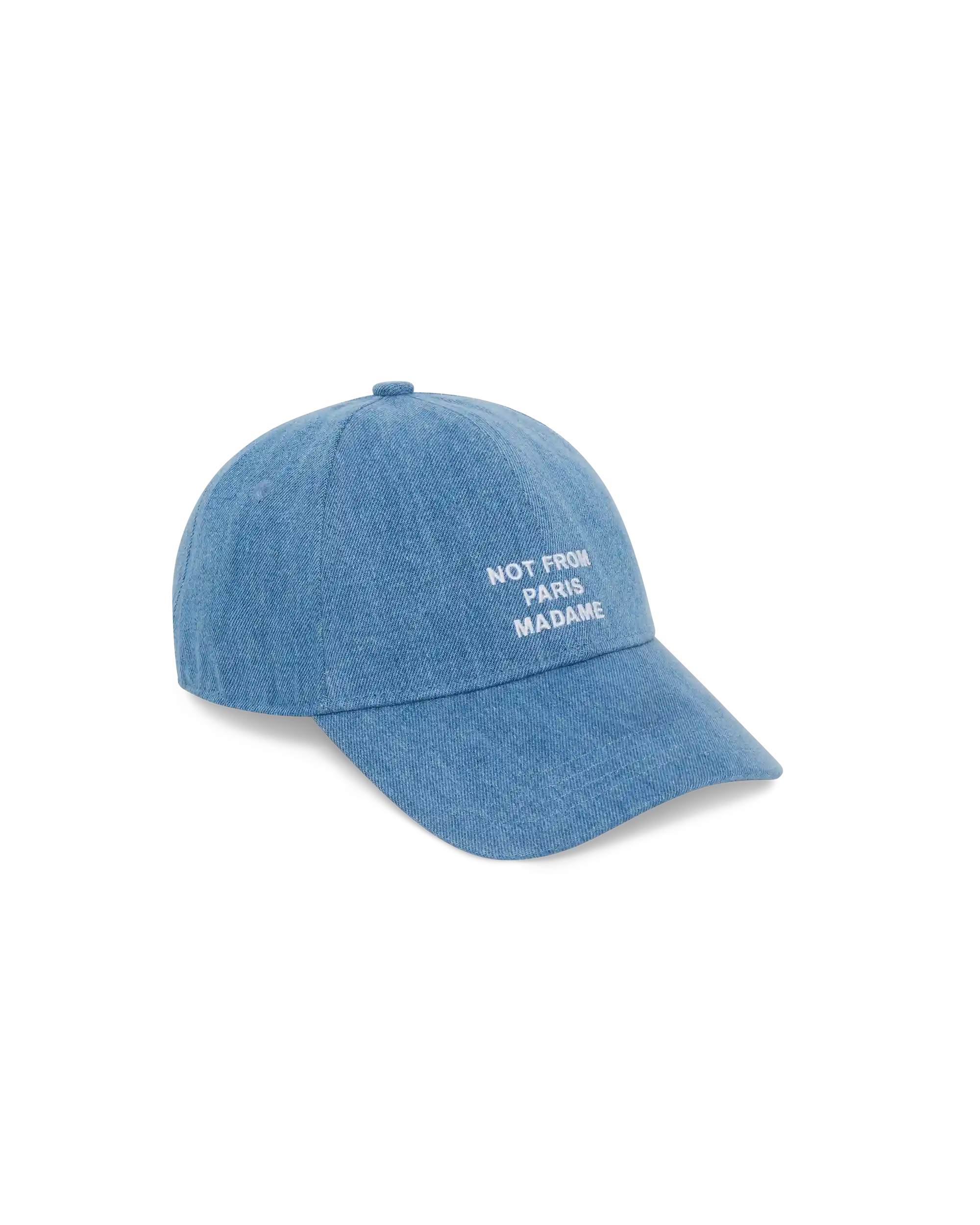 Drôle De Monsieur Denim Slogan Cap Basecap Blue Baumwolle