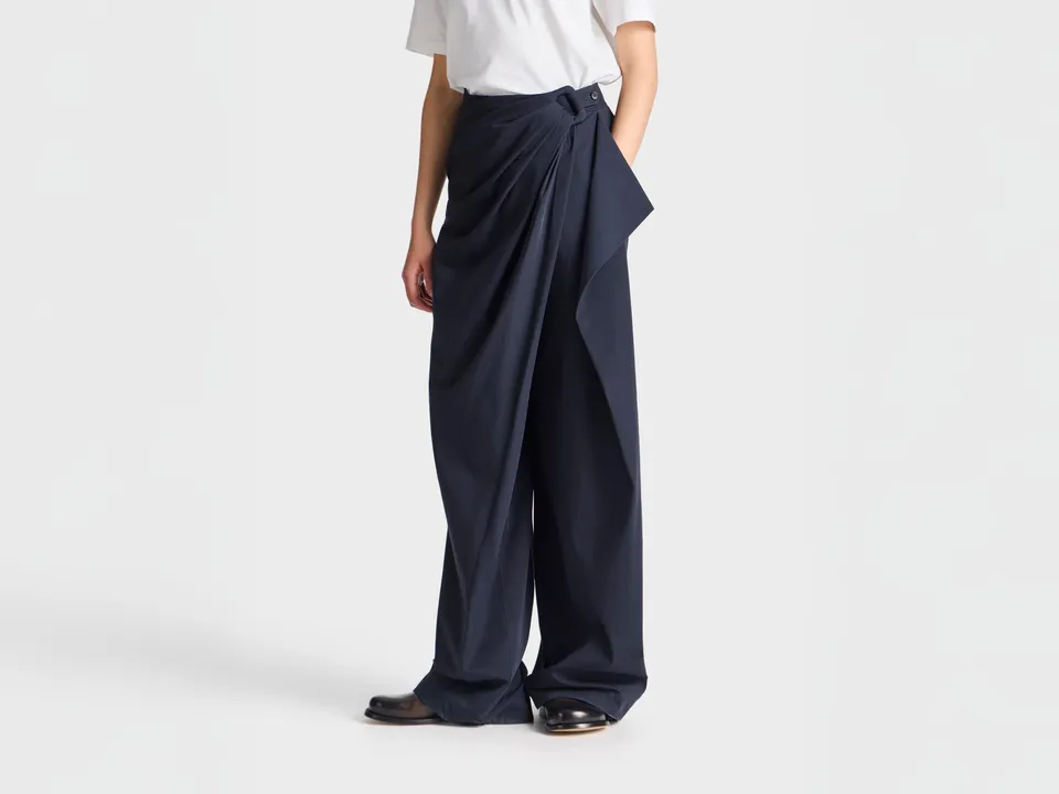 J.W. Anderson Twist Trousers Damen Hose Navy Baumwolle