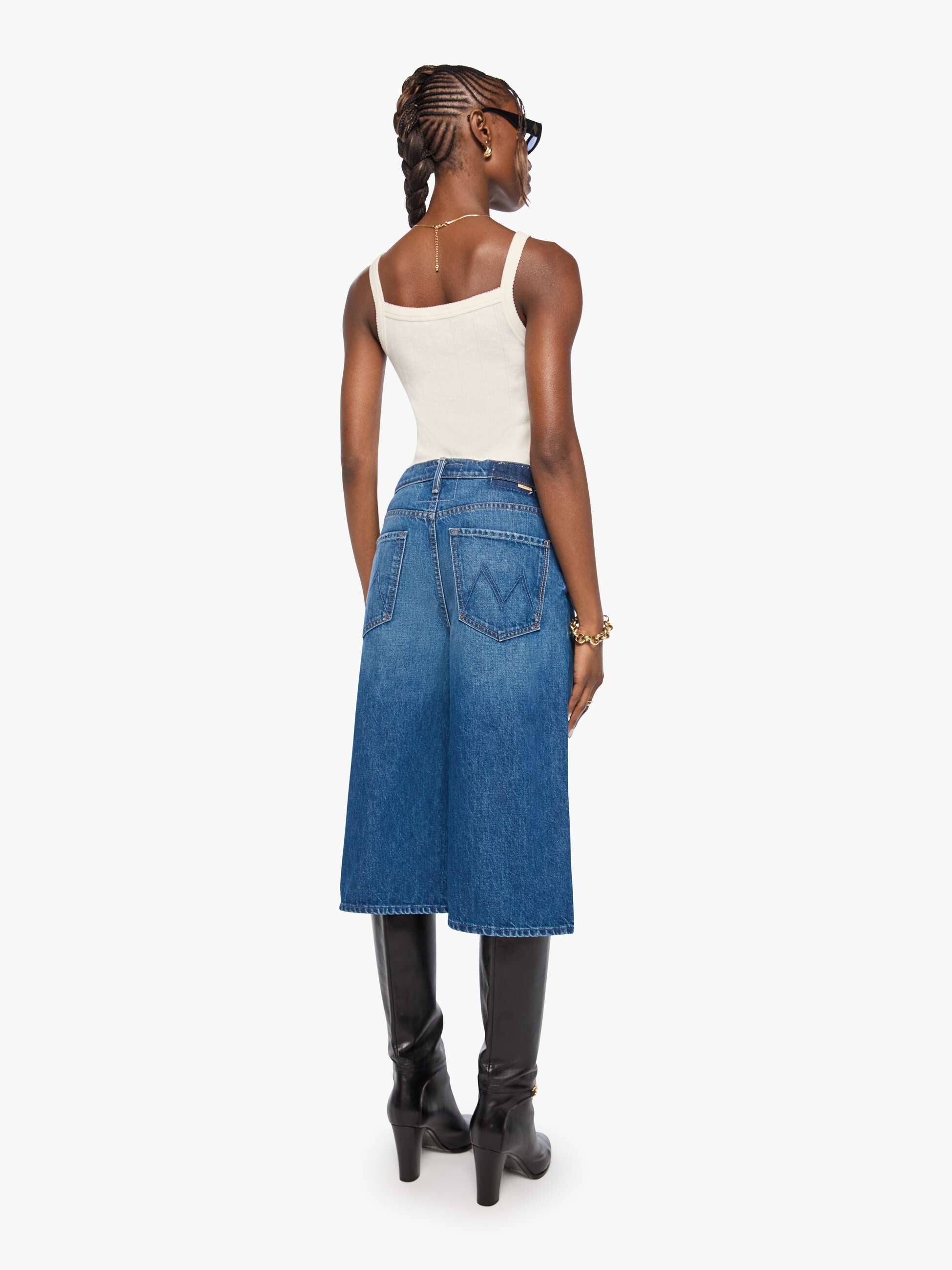 MOTHER Whole Lot Zip Shorts Call Me Wild Mittelblau