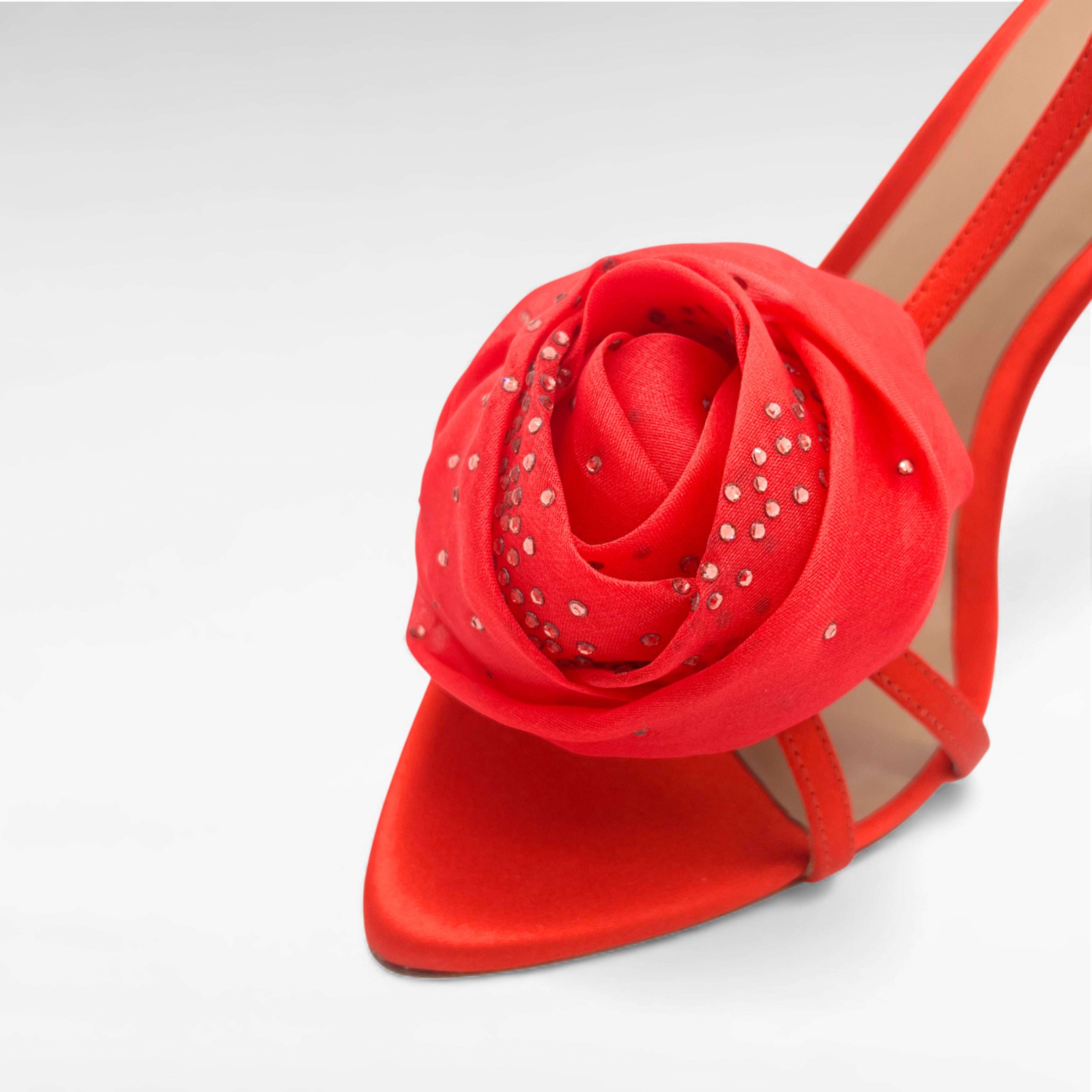 Gedebe Peonia Sandal Sandale Satin mit Kristallblume