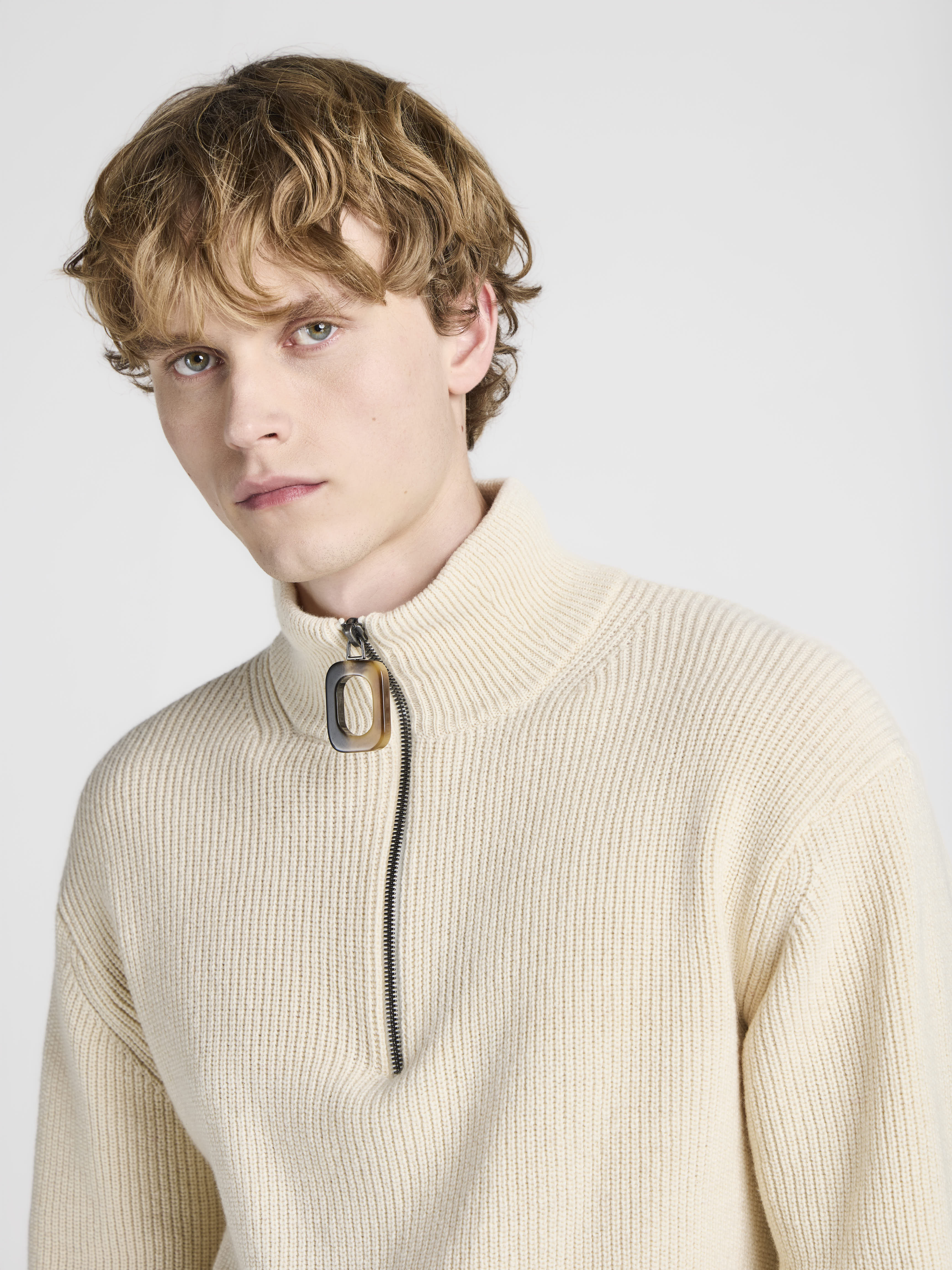 J.W.Anderson Knitwear Half Zip Jumper Pullover Ivory