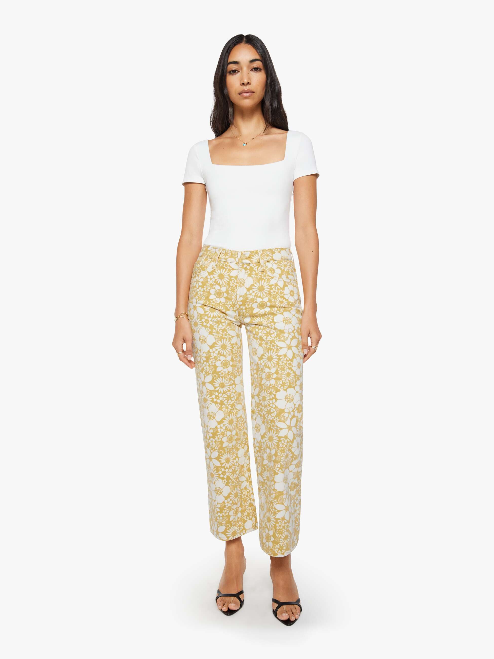 Mother Denim The Mid Rise Rambler Zip Ankle Jeans Floral