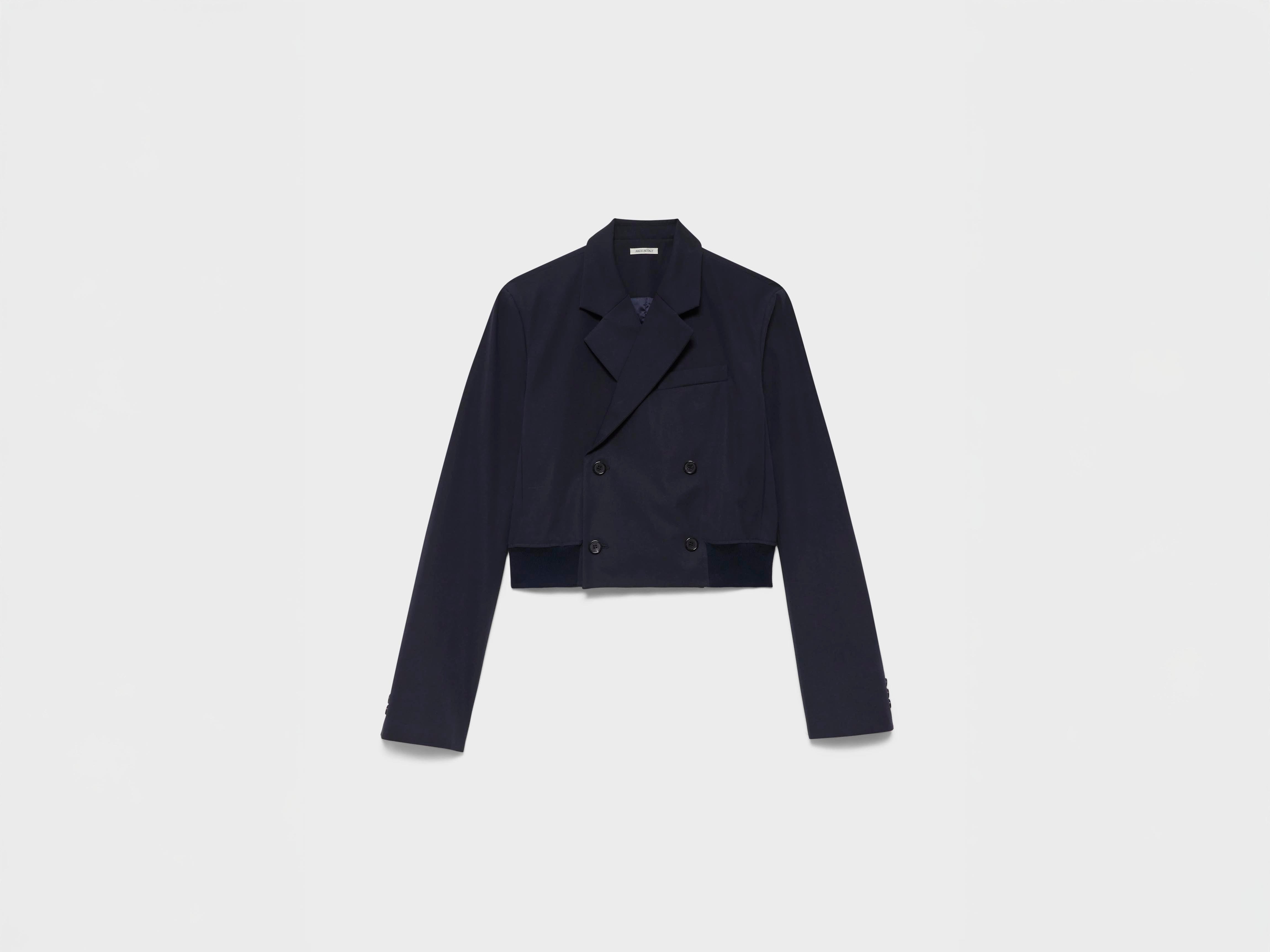 J.W.Anderson Cropped Blazer Damen navy Baumwolle zweireihig