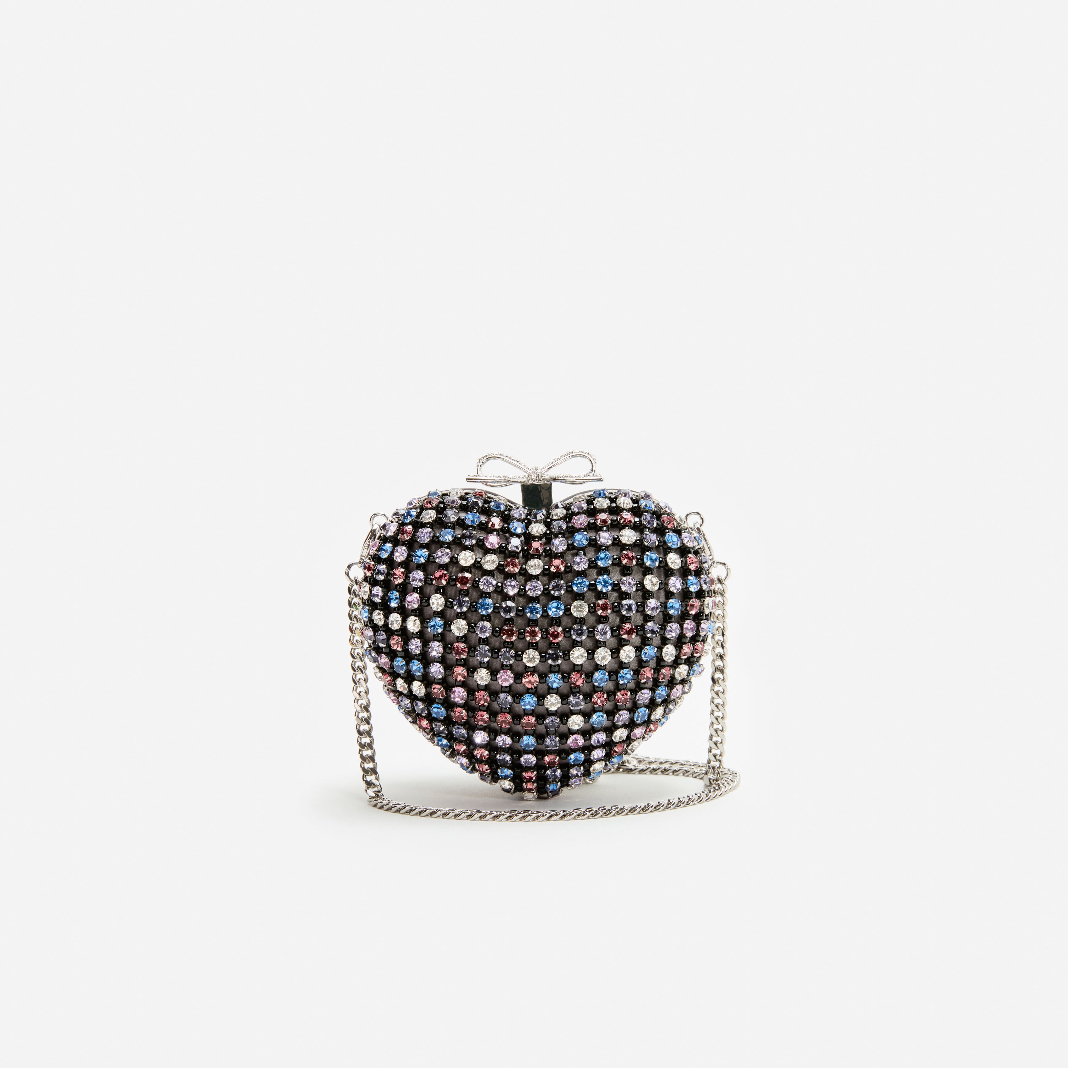 Self Portrait Multi Crystal Heart Clutch Tasche Multi One Size