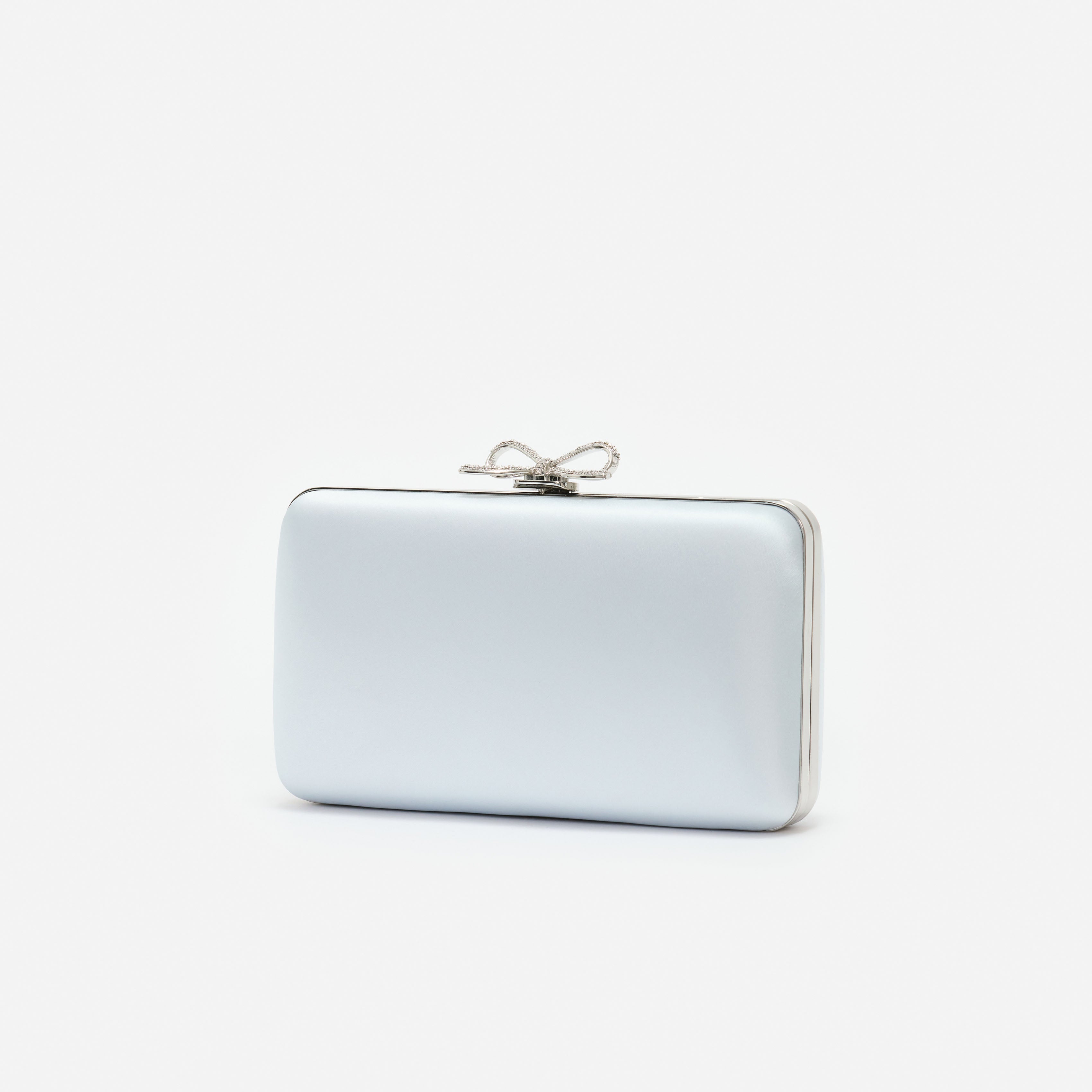 Self Portrait Handbags Satin Clutch Blau Mini Kristallschleife