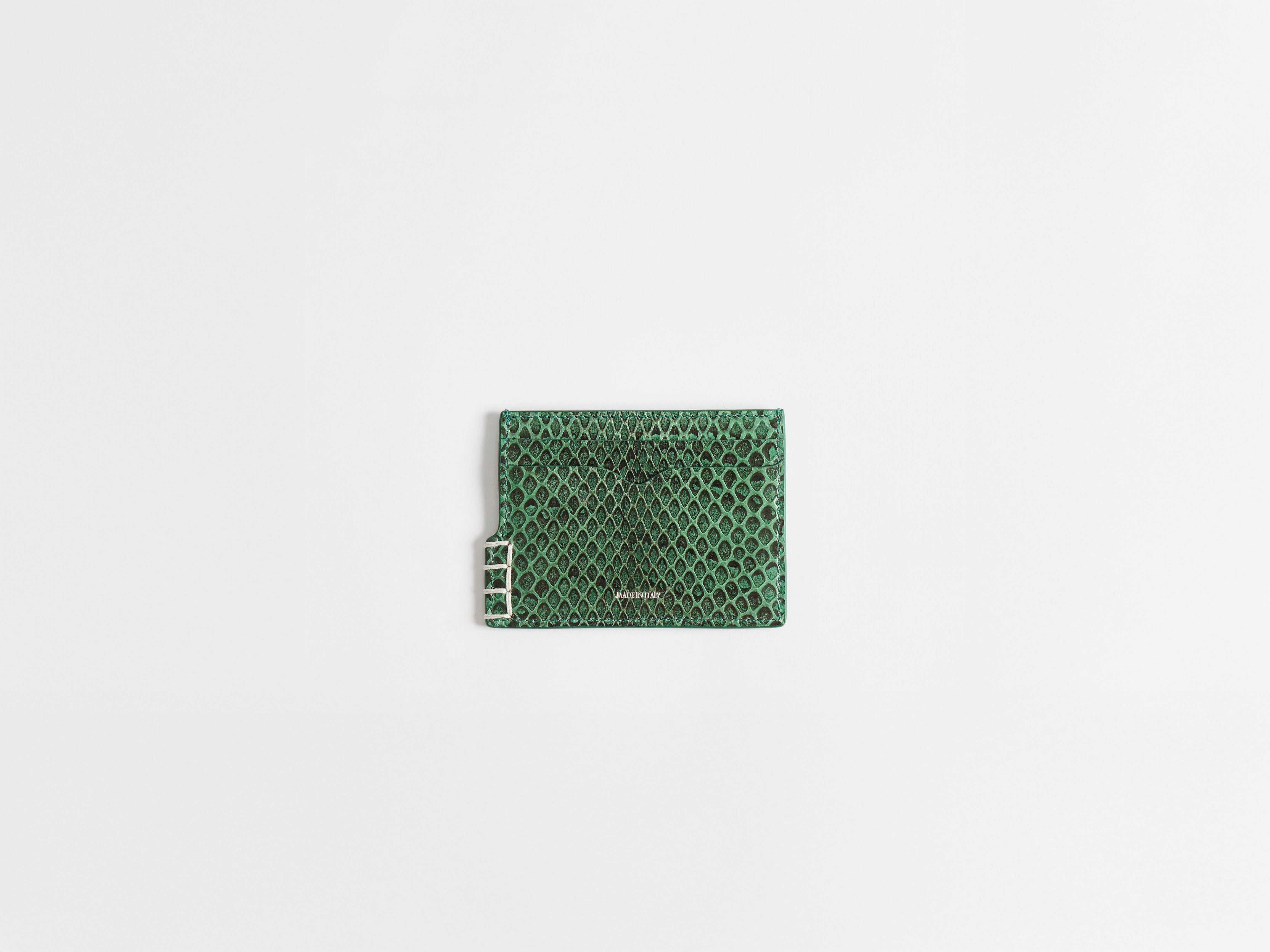 J.W.Anderson Loafer Card Holder Kartenetui Grün Leder