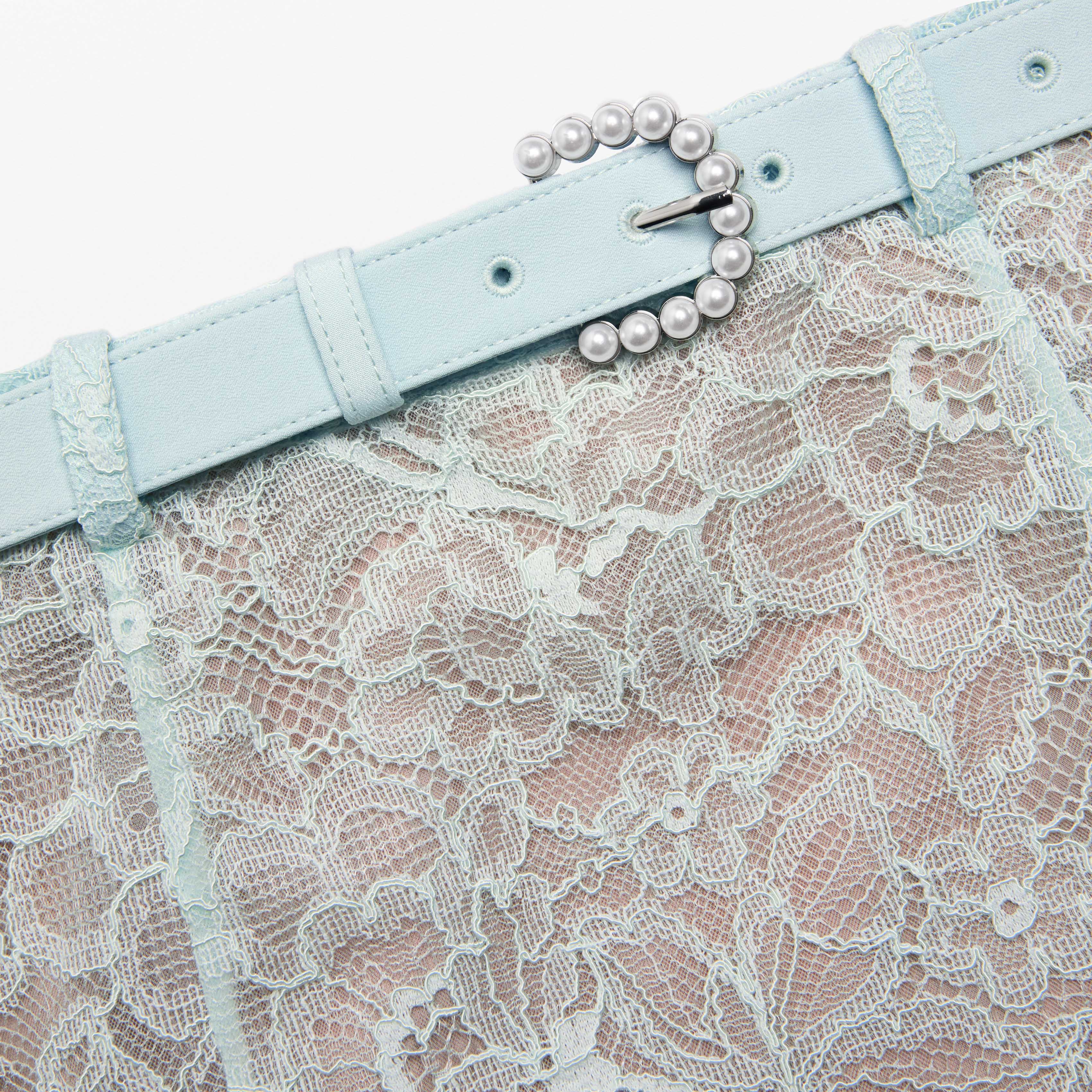 Self Portrait Mint Lace Midi Rock mint Spitze