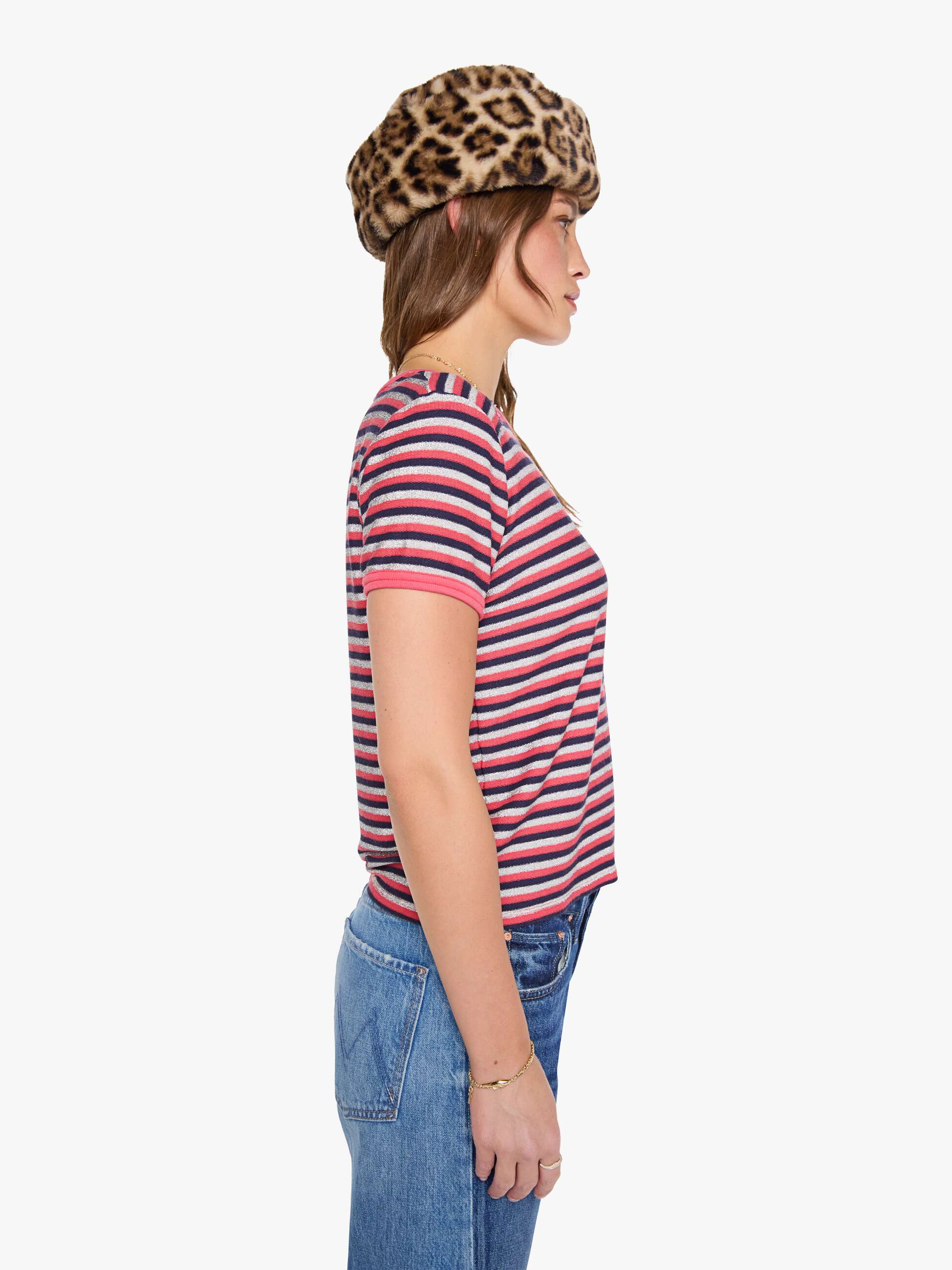 Mother Lil Goodie Ringer T-Shirt Pink Stripe Streifen