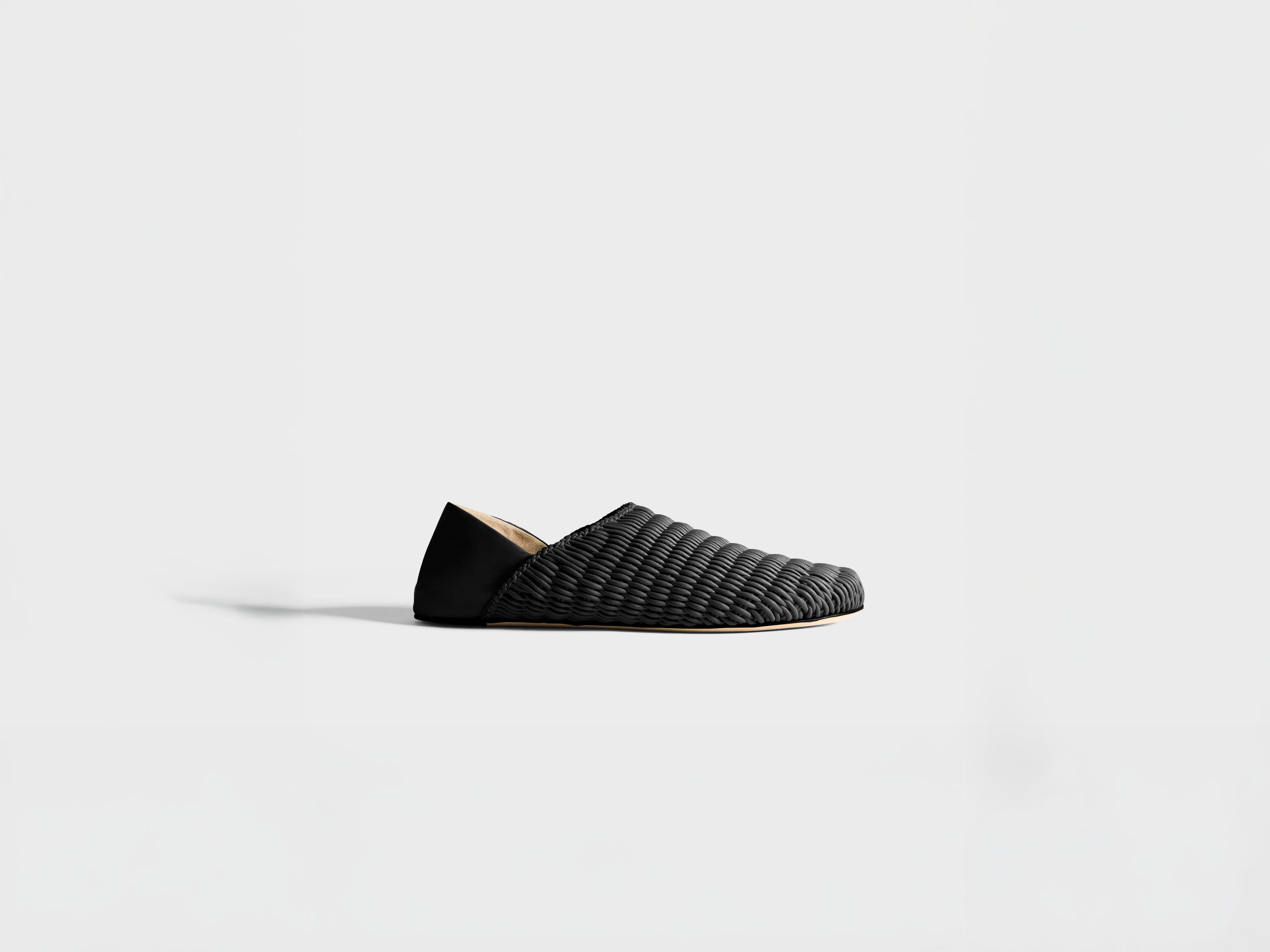 J.W.Anderson Slipper Mules Schwarz geflochten Leder