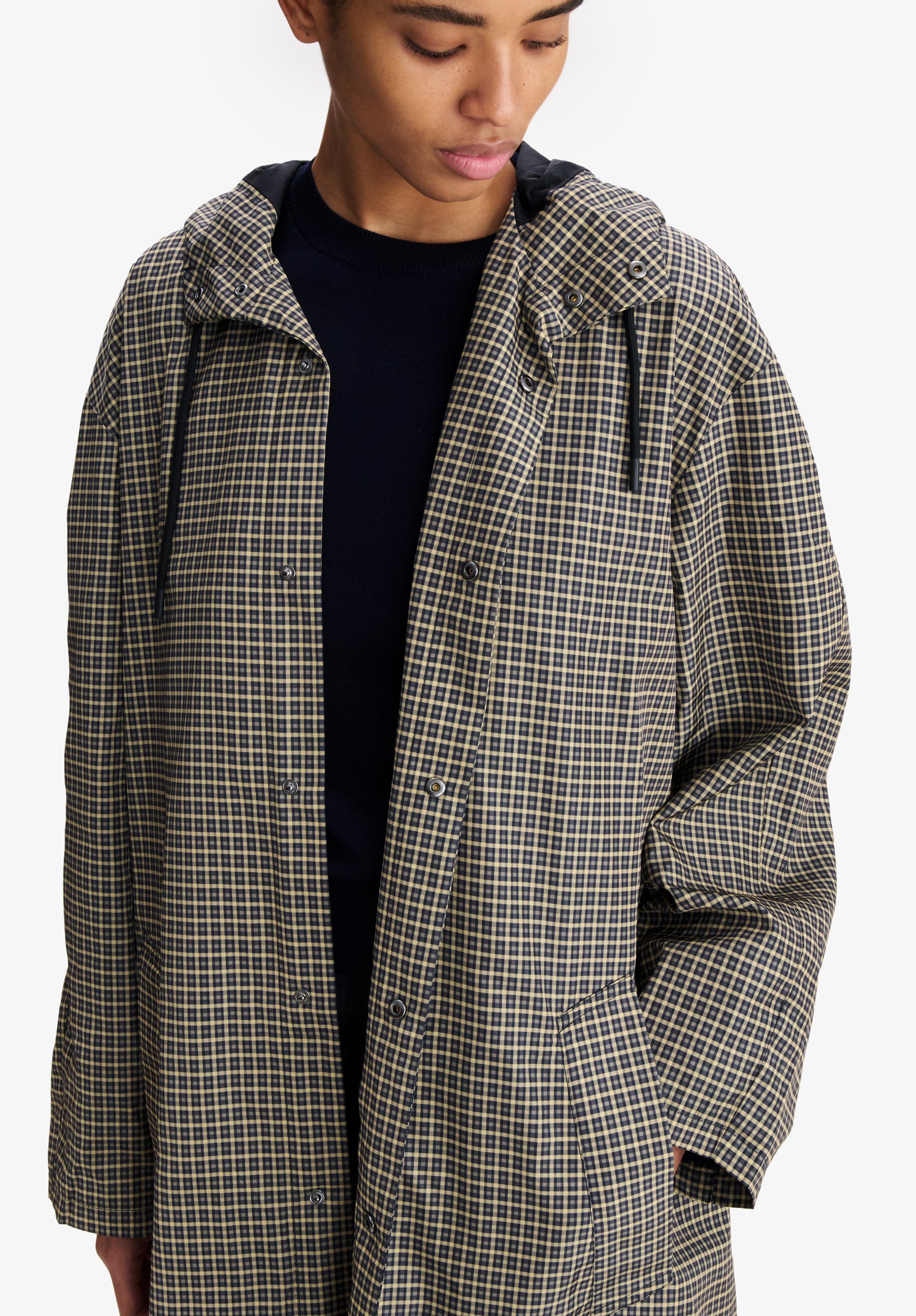 A.P.C. Lange weite khakifarbene Parka Mantel Khaki Unisex
