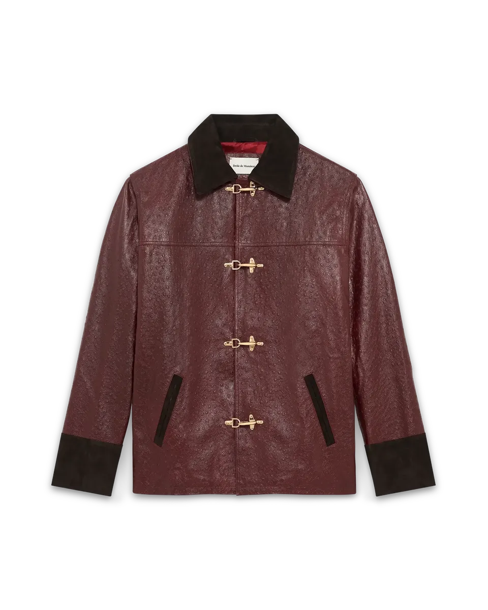 Drôle De Monsieur La Veste Cuir Lederjacke burgundy Echtleder