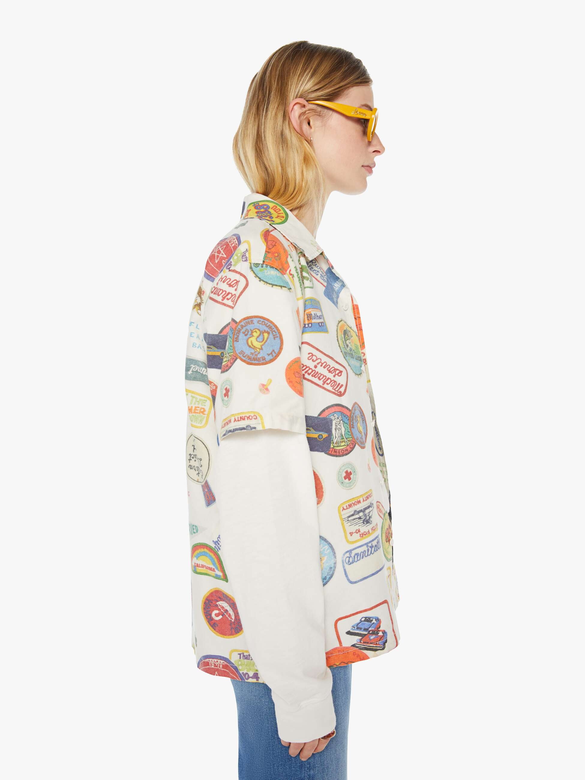 Mother The Hooky Badge Of Honor Hemd off-white Baumwolle