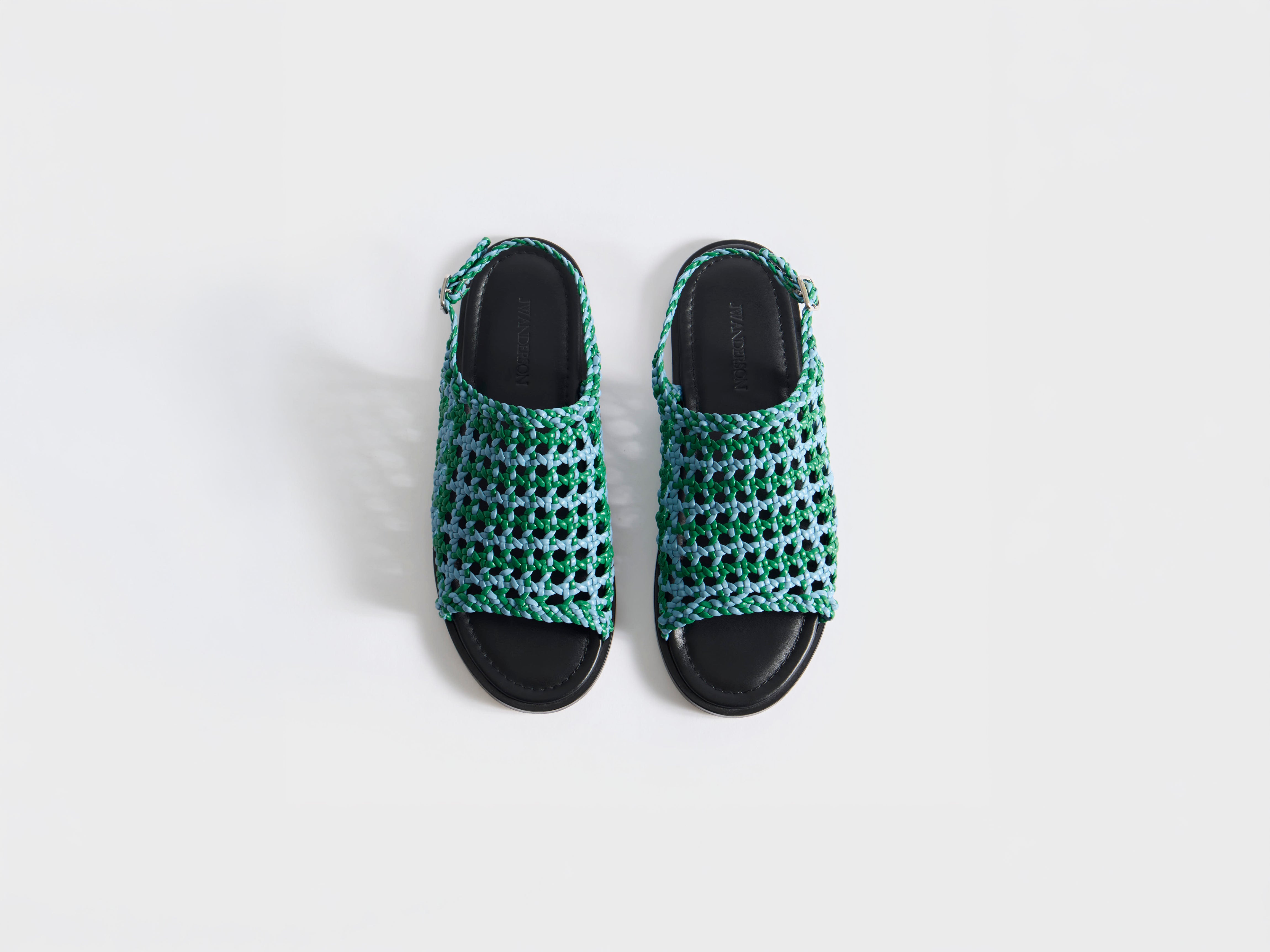 J.W.Anderson Woven Leather Sandal Blau Grün Nappa