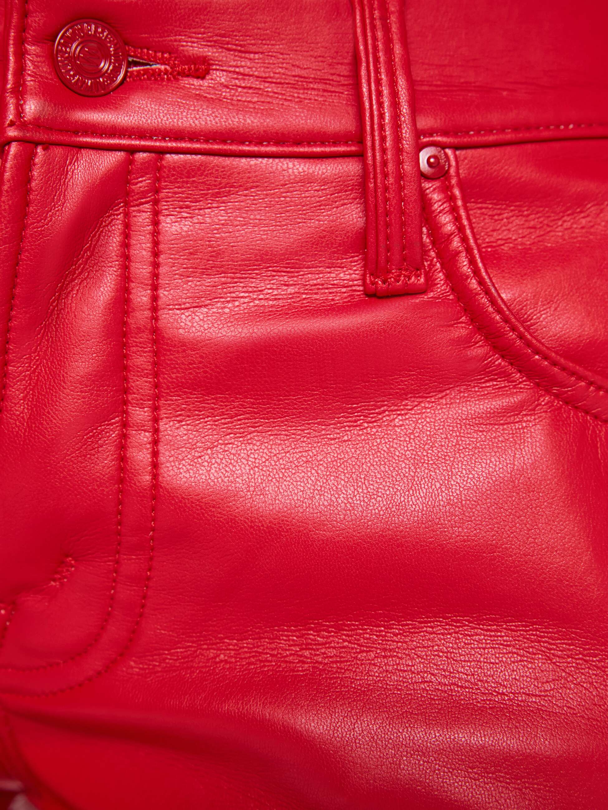 Mother The Jinx Sneak Hose Cherry Red Low Rise 32