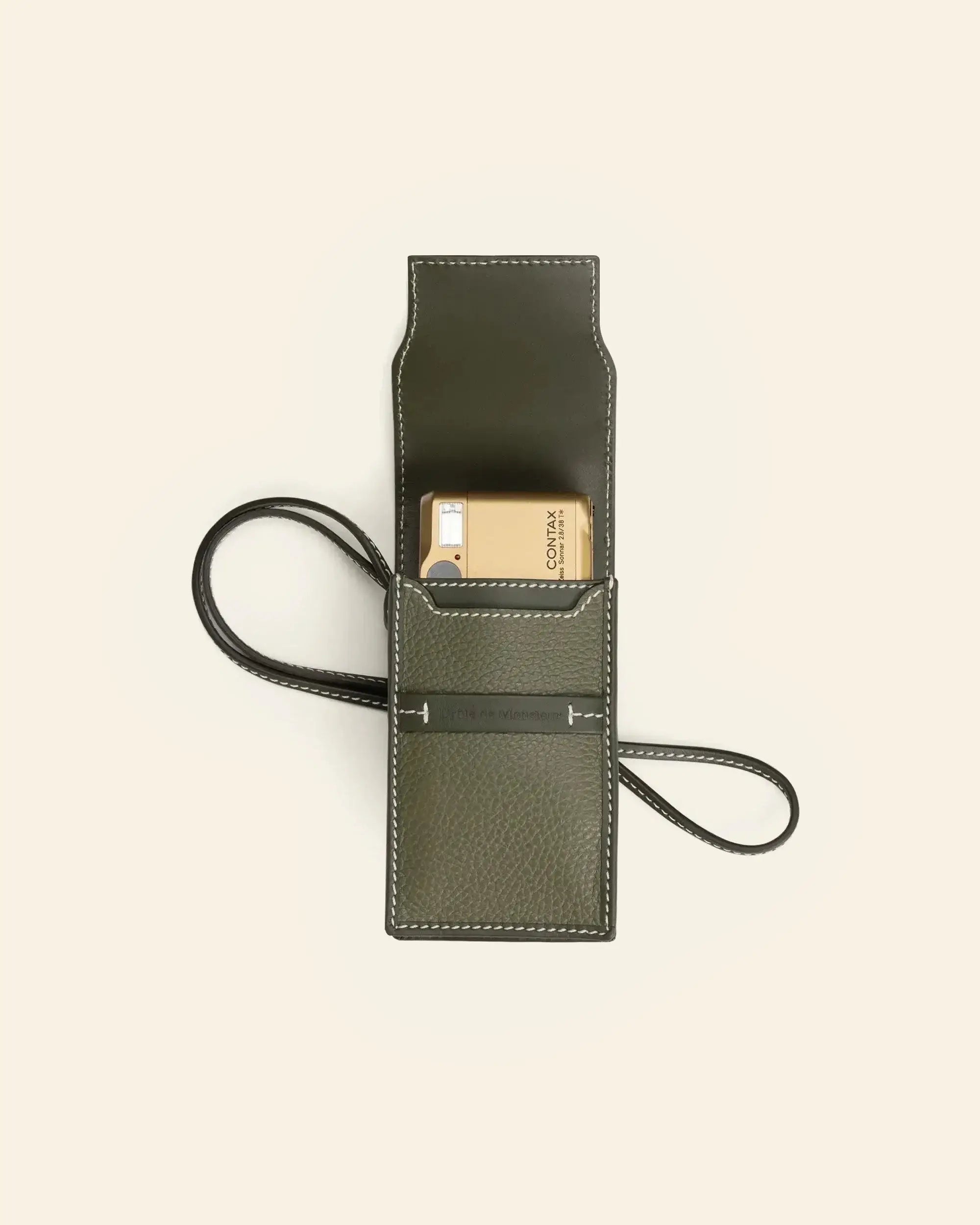 Drôle De Monsieur L'Étui Camera Tasche Khaki Leder