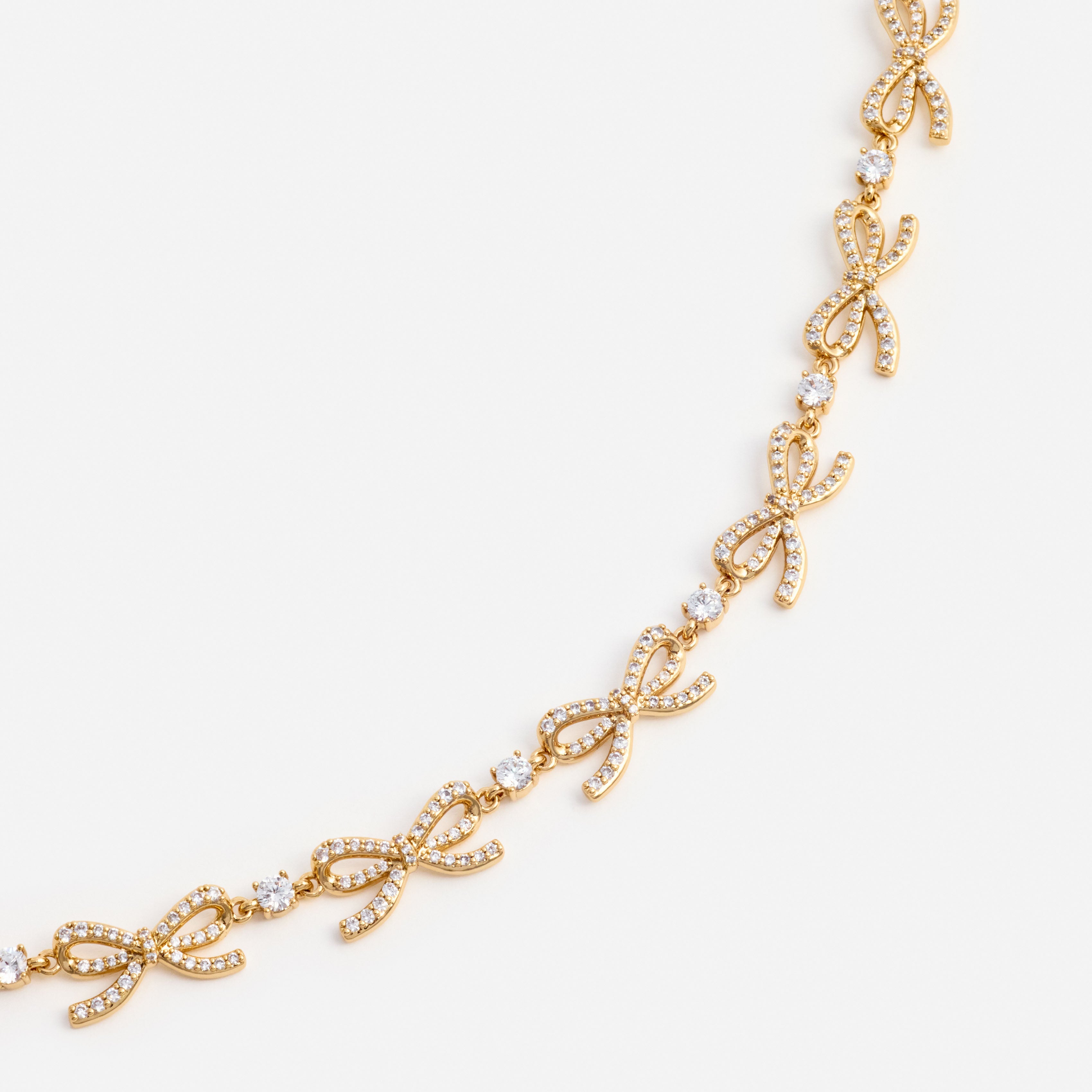Self Portrait Gold Crystal Bows Halskette gold Schleife