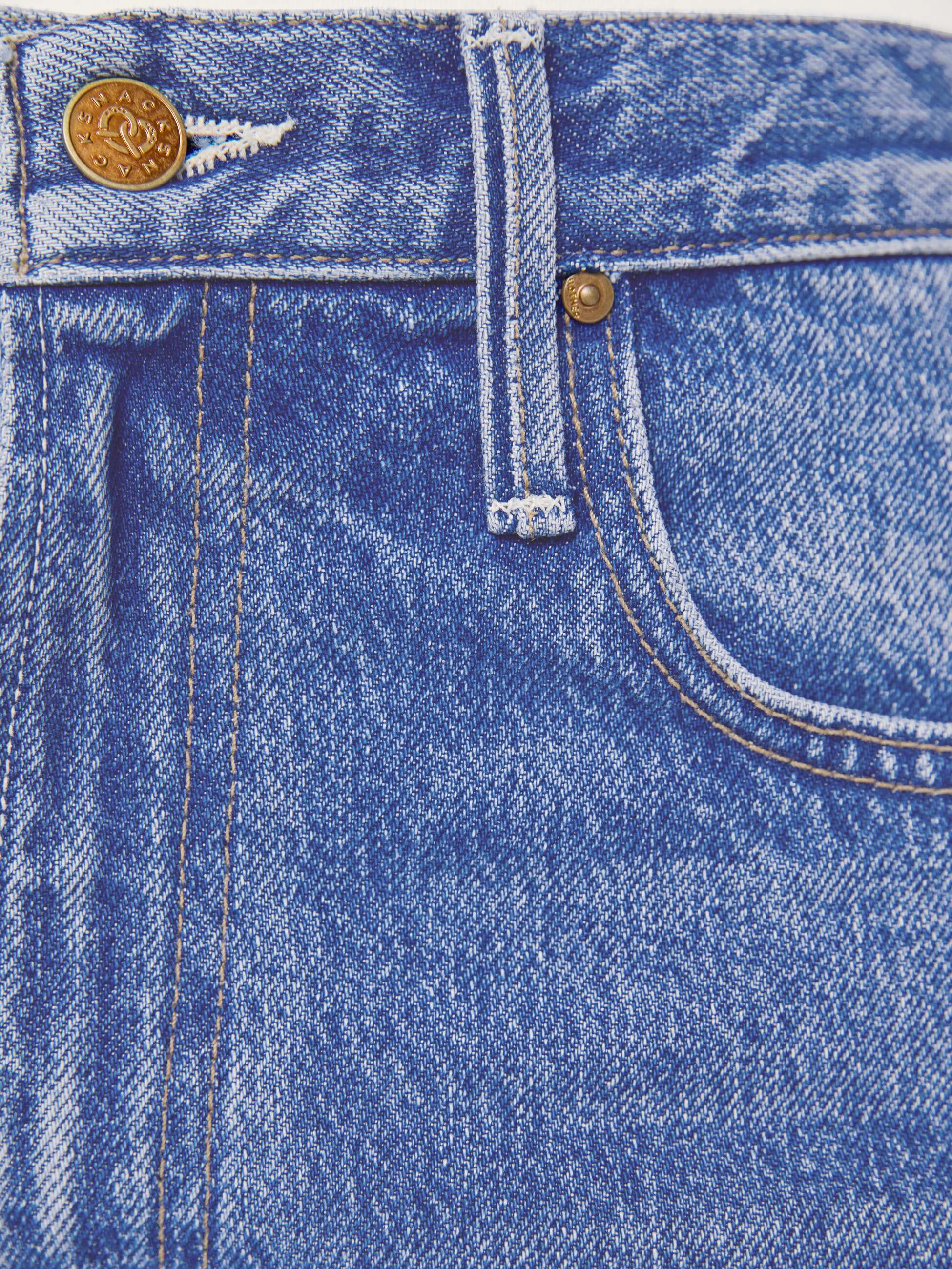 Mother Petites Lil Lemon Twist Wide Leg Jeans Blau
