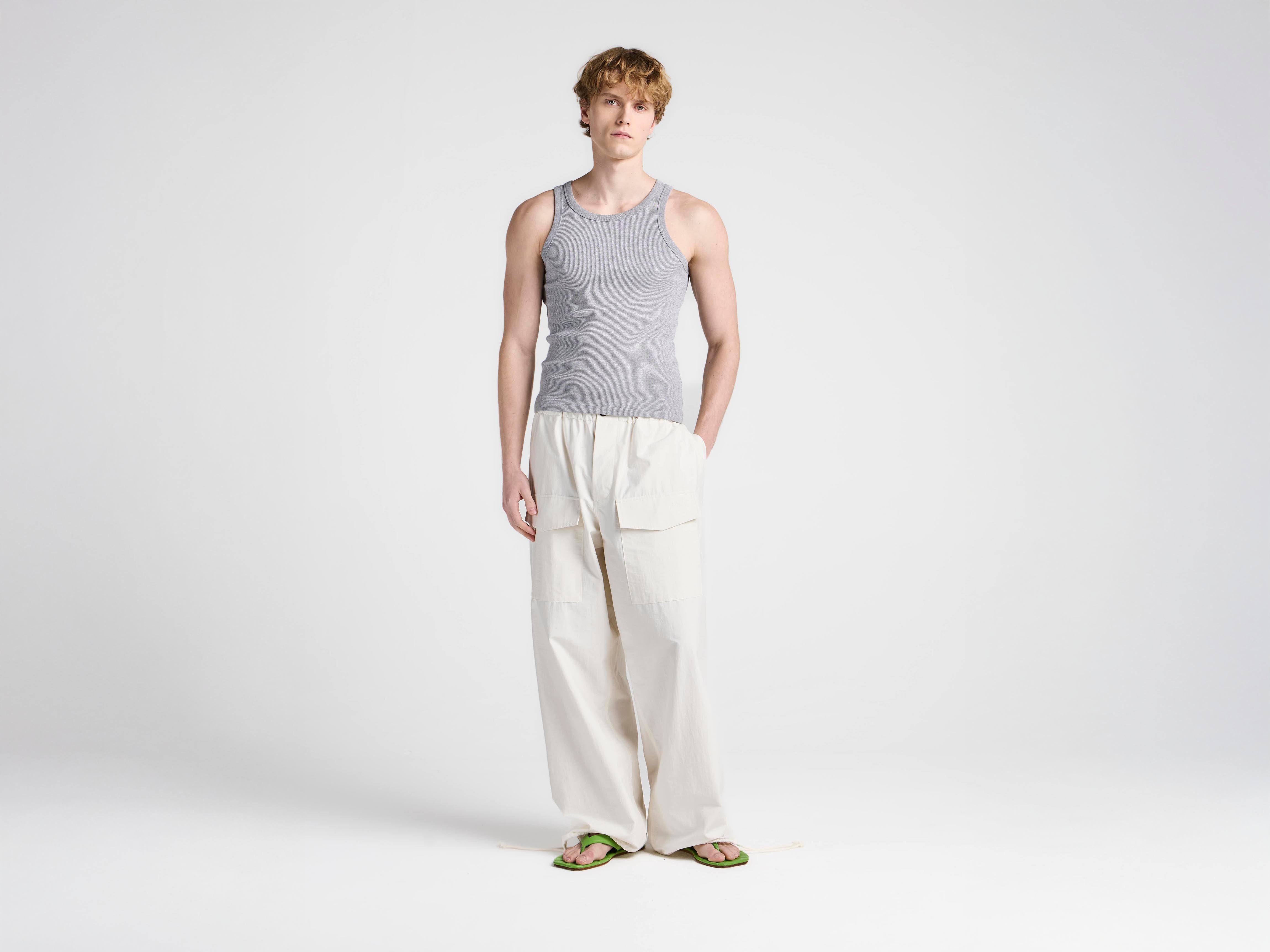 J.W.Anderson T-Shirts Rib Weste Herren Tanktop Grau Melange