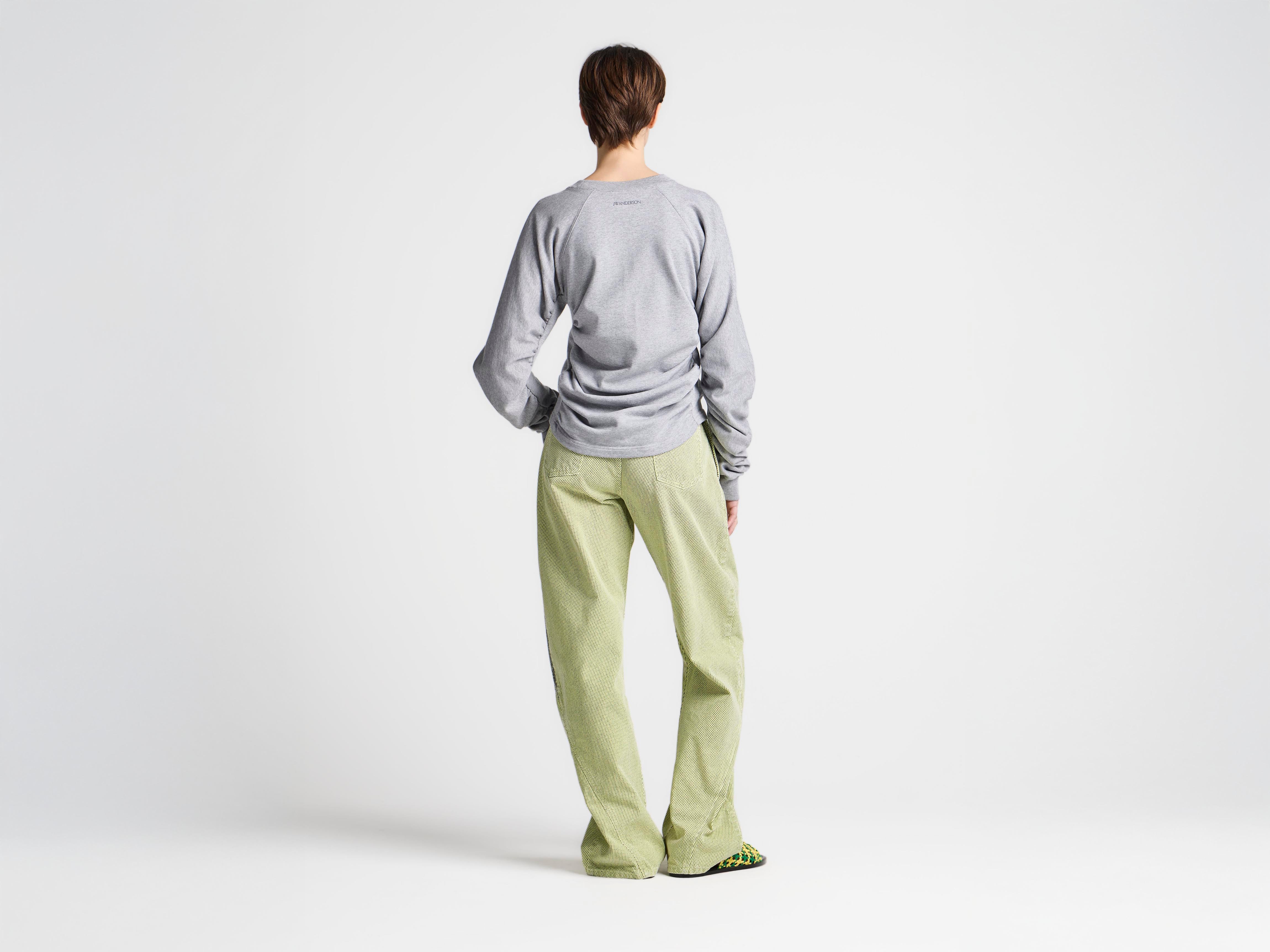 J.W.Anderson Ruched Sleeve Sweatshirt Grau Melange