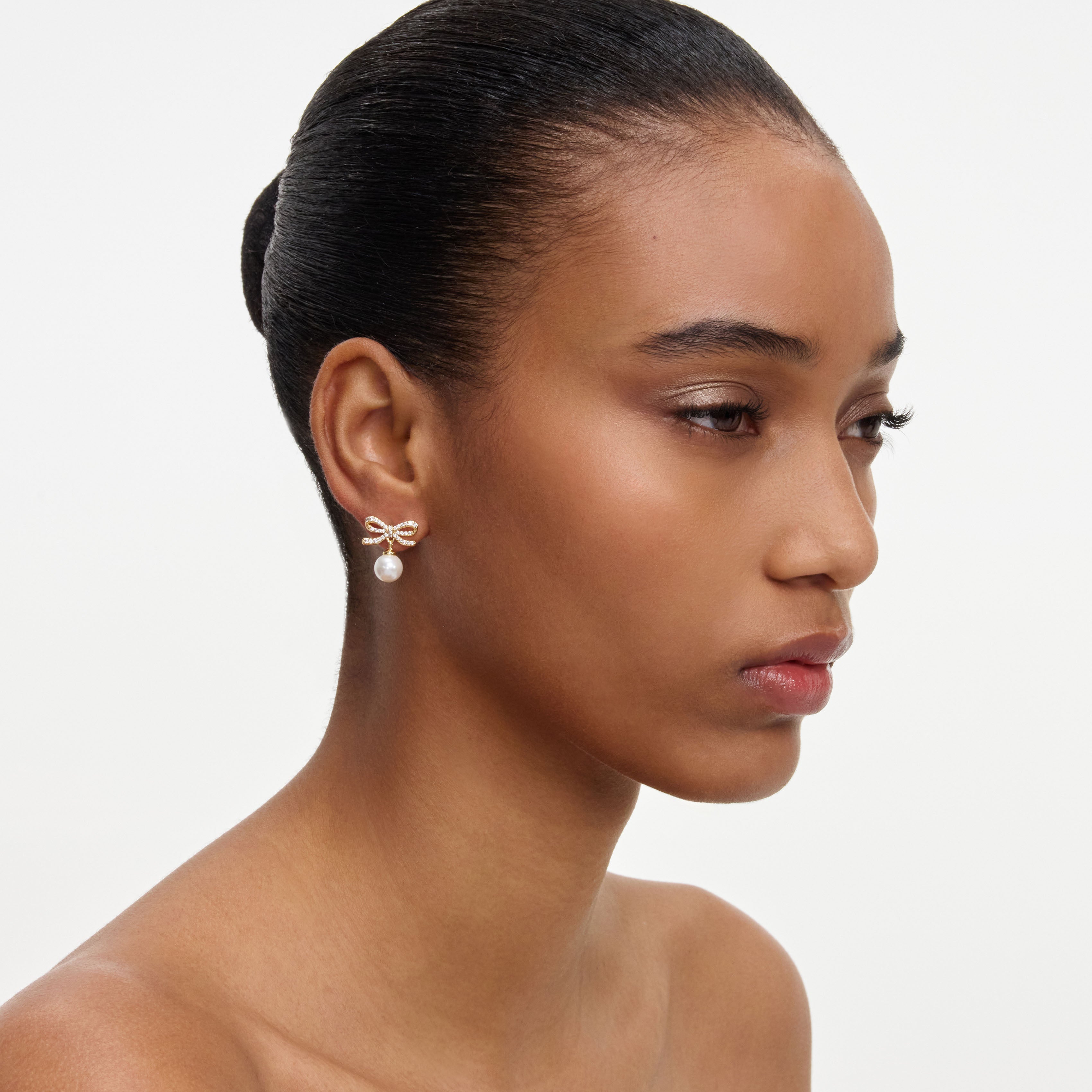 Self Portrait Gold Bow Pearl Ohrstecker Gold One Size Perle