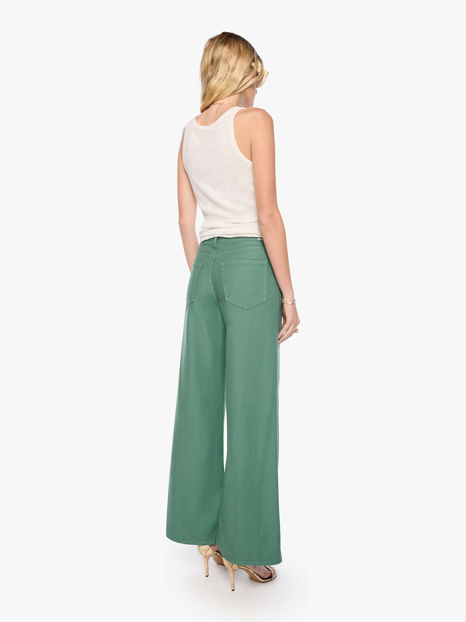 MOTHER The Ditcher Roller Zip Skimp Hose Dark Ivy