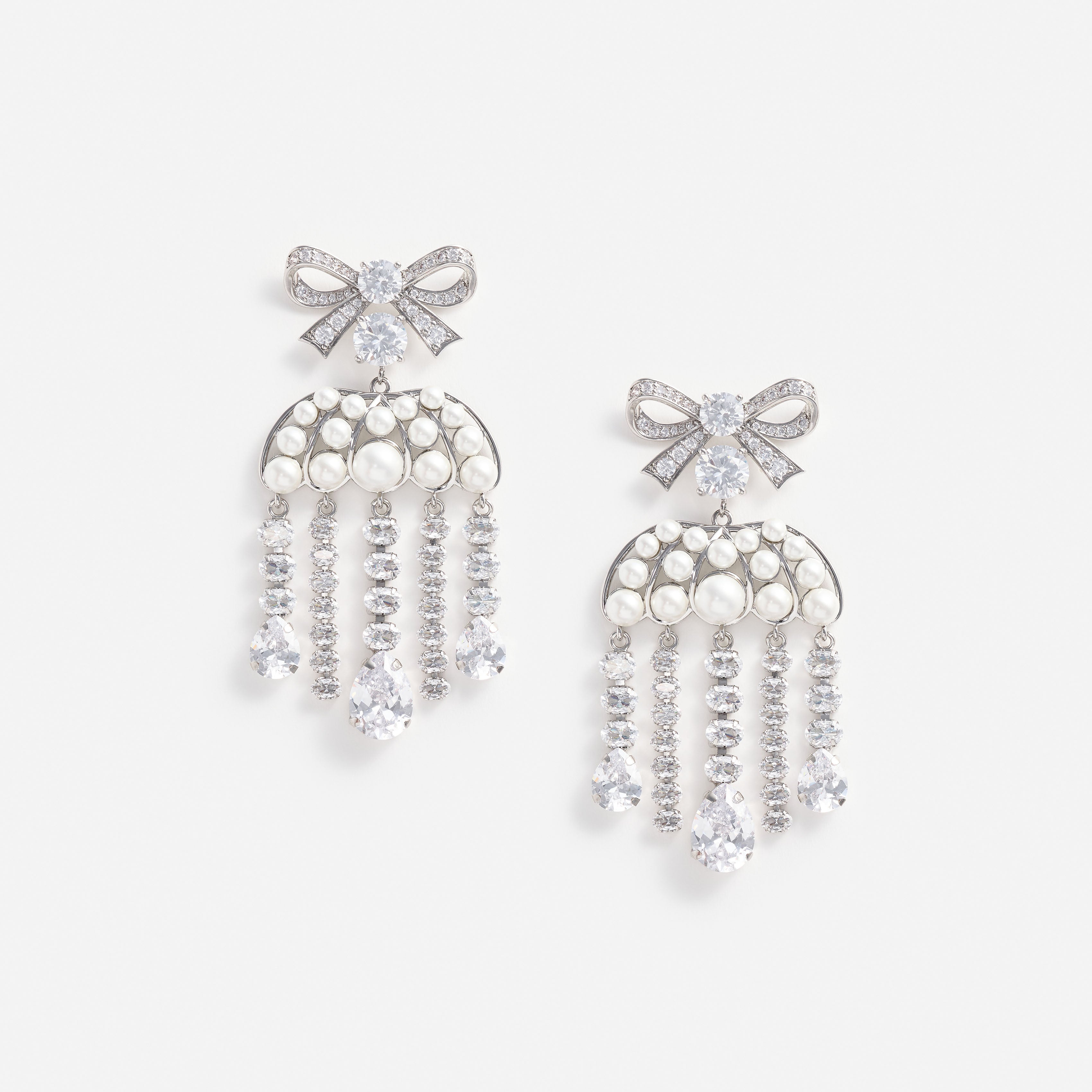Self Portrait Jewellery Pearl Crystal Bow Droplet Ohrringe Perle