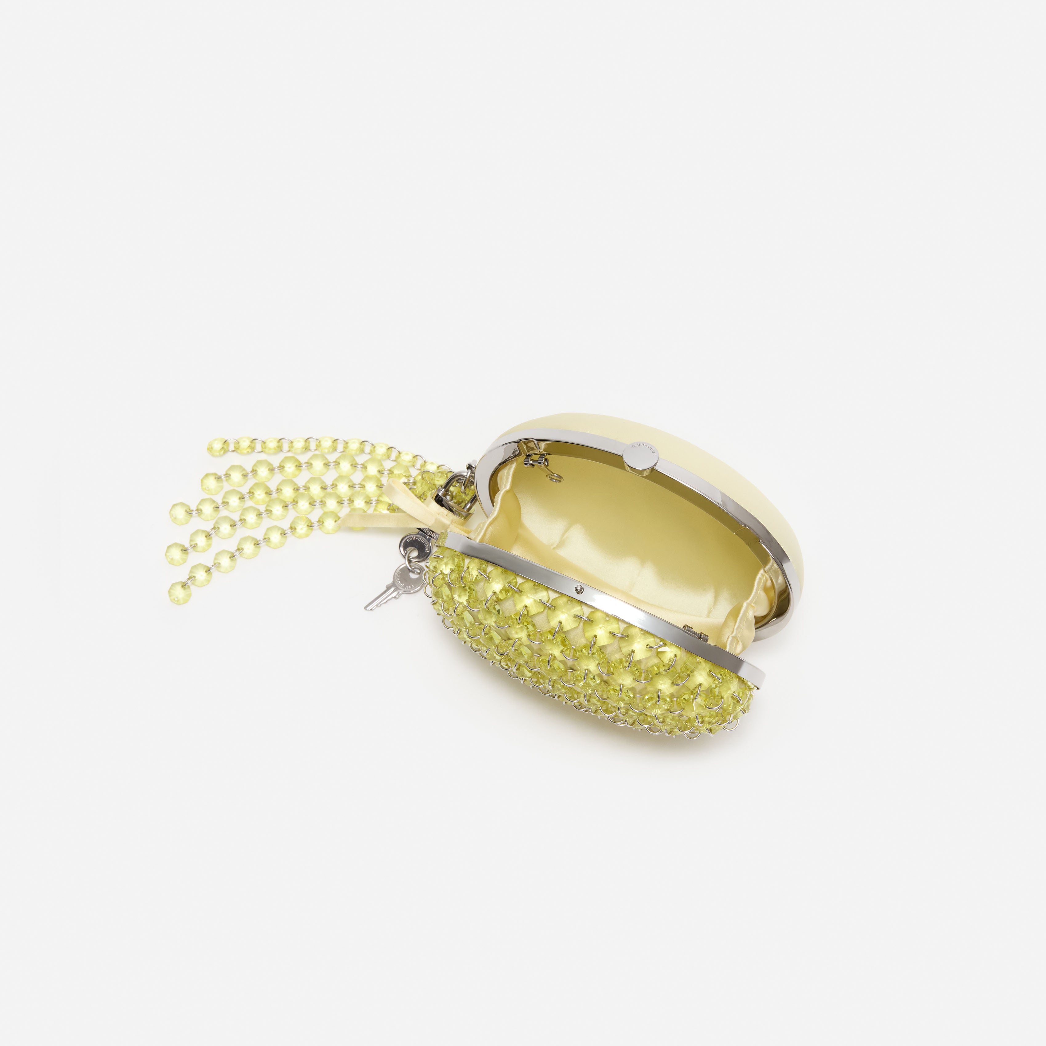 Self-Portrait Yellow Oval Crystal Clutch gelb Mikro