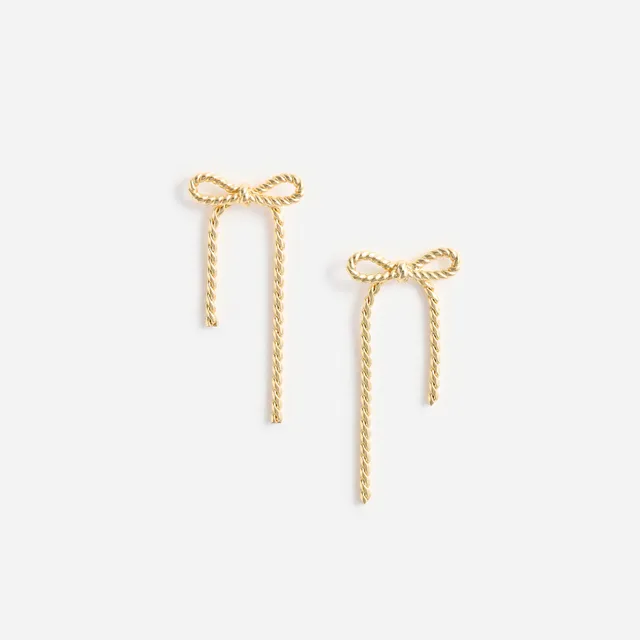 Self Portrait Gold Textured Bow Ohrringe Messing One Size