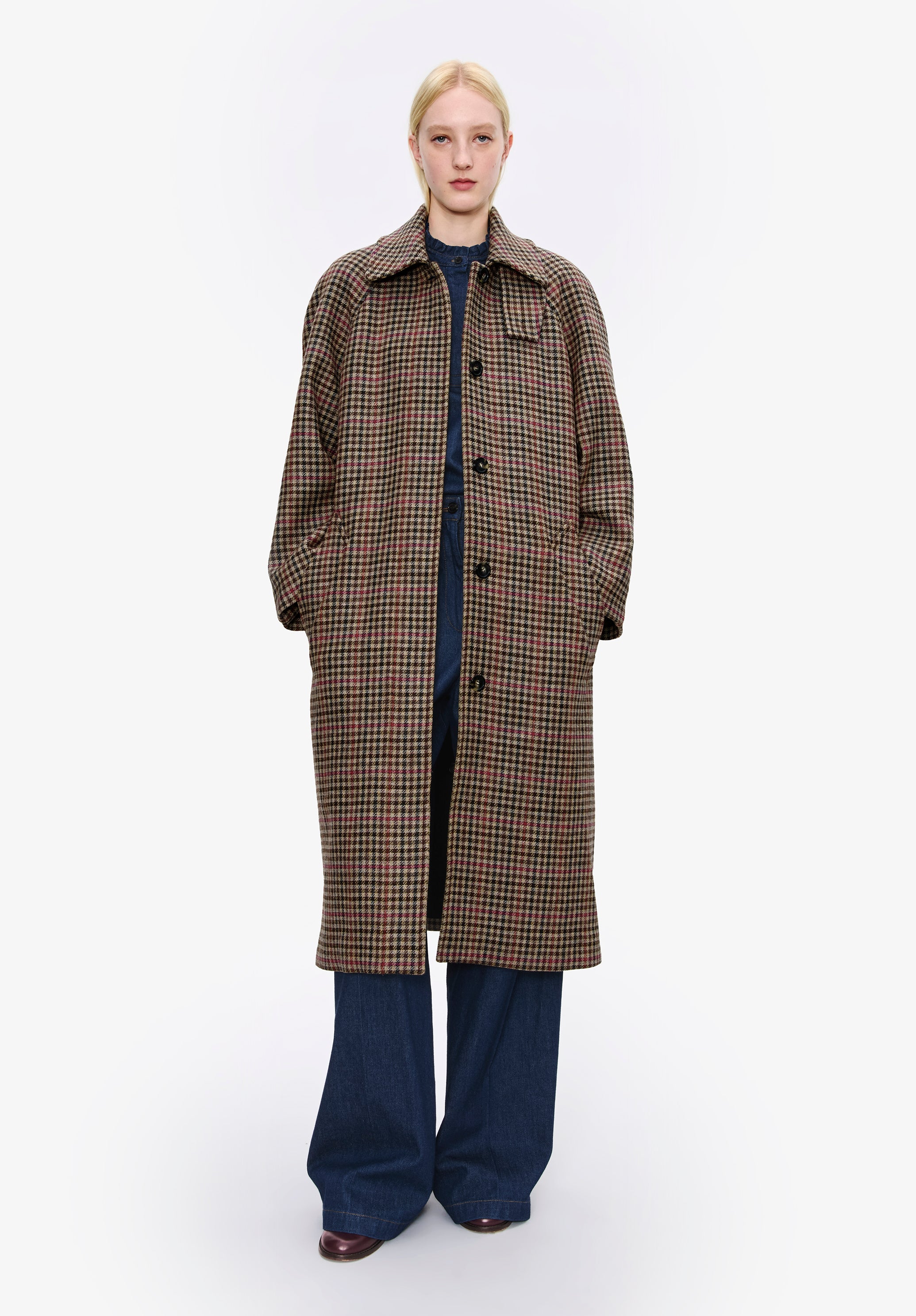 A.P.C. Oversize Mantel Karo Raglan Größe 38