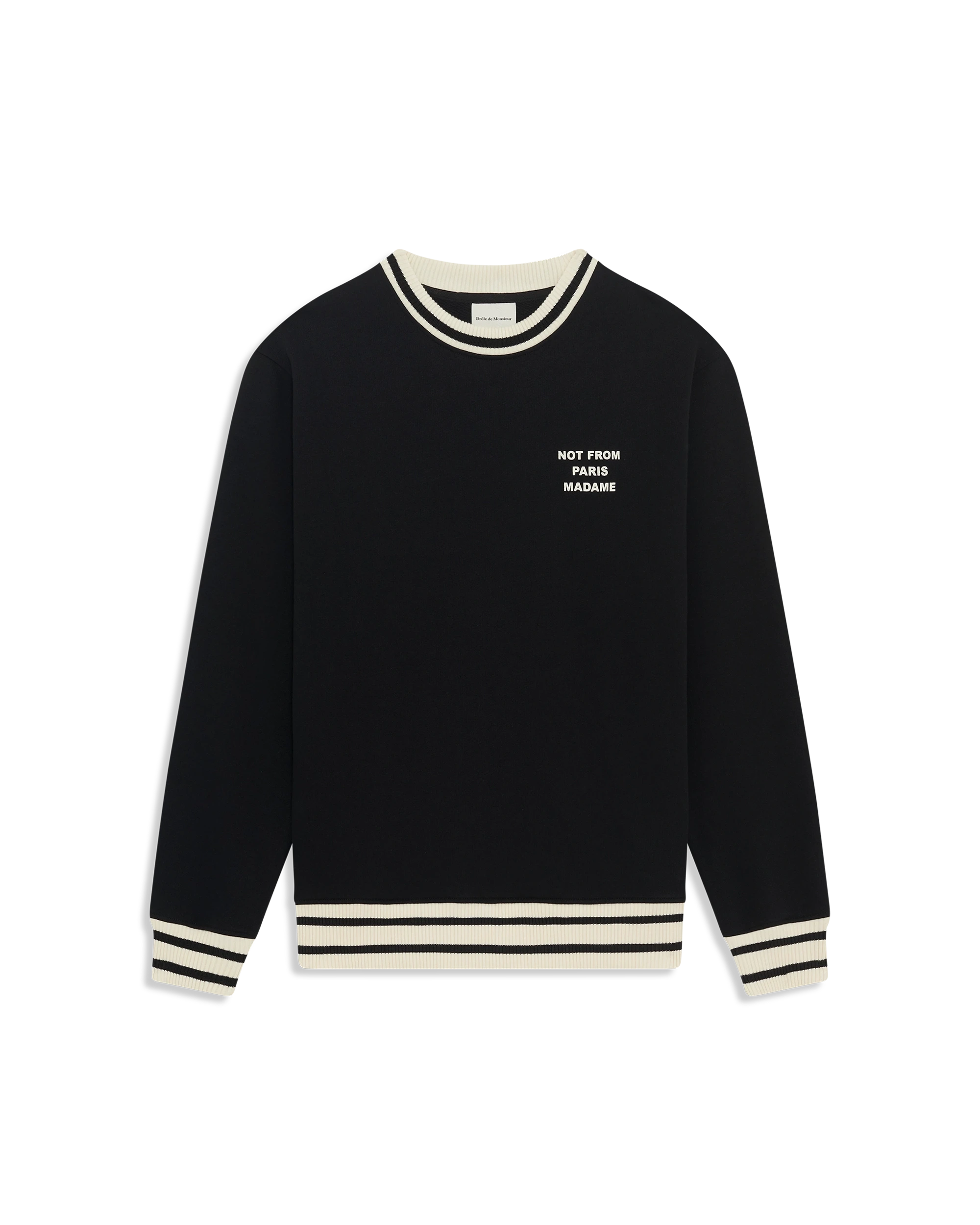 Drôle De Monsieur Slogan Sport Sweatshirt Schwarz Baumwolle