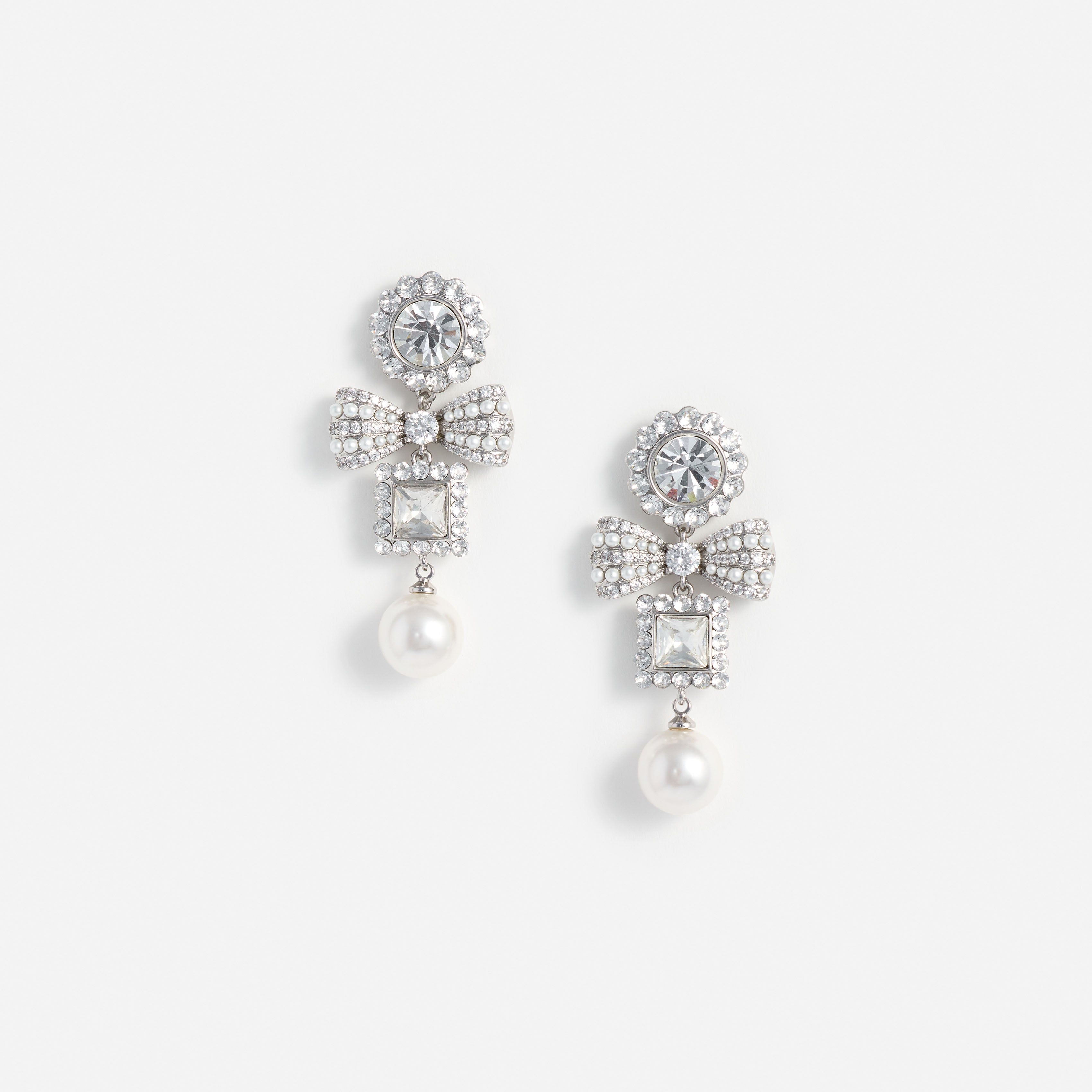 Self Portrait Bow Pearl Ohrringe Silber Schleife One Size