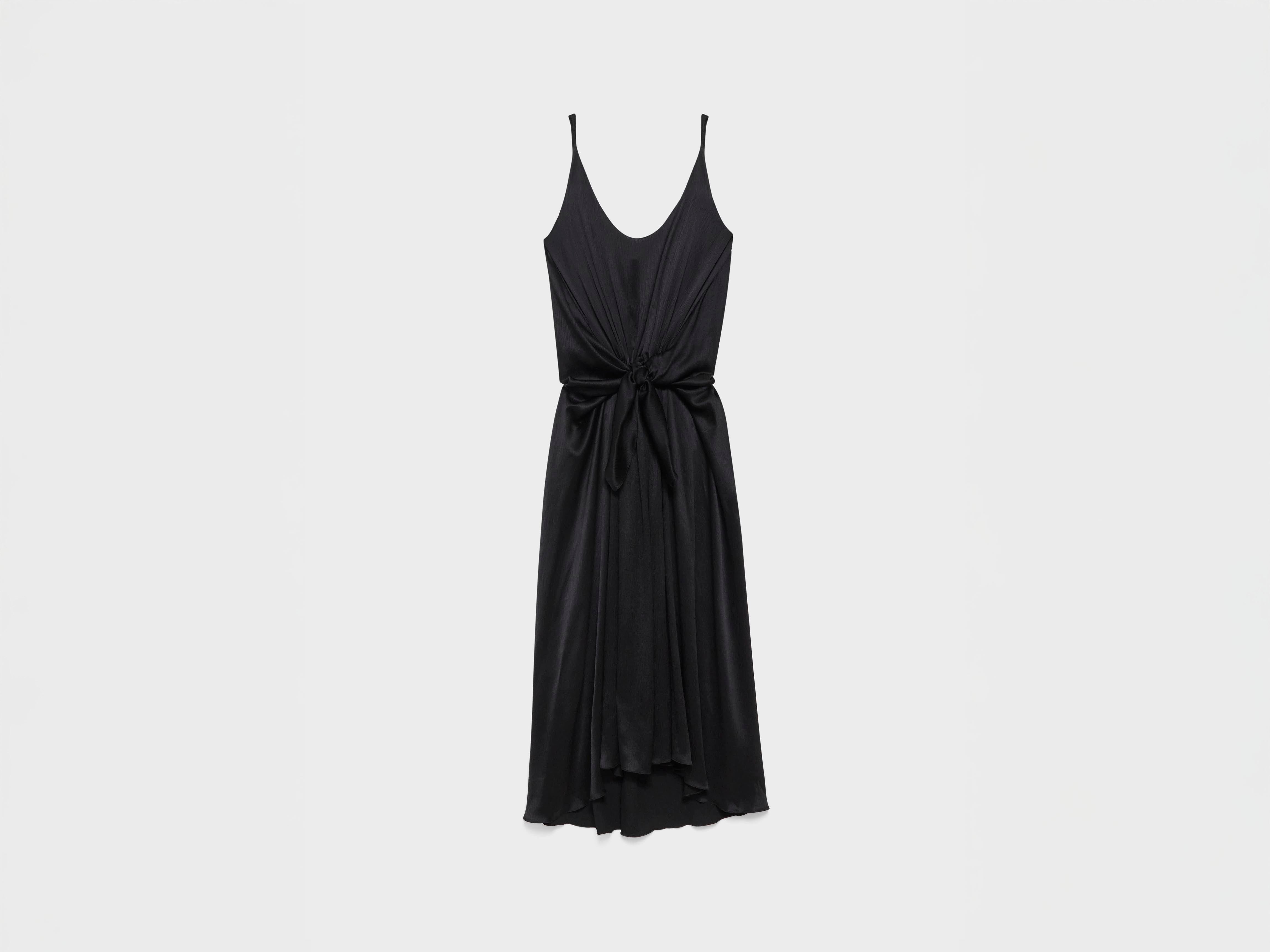 J.W. Anderson Knotted Waist Longline Kleid Schwarz Seide