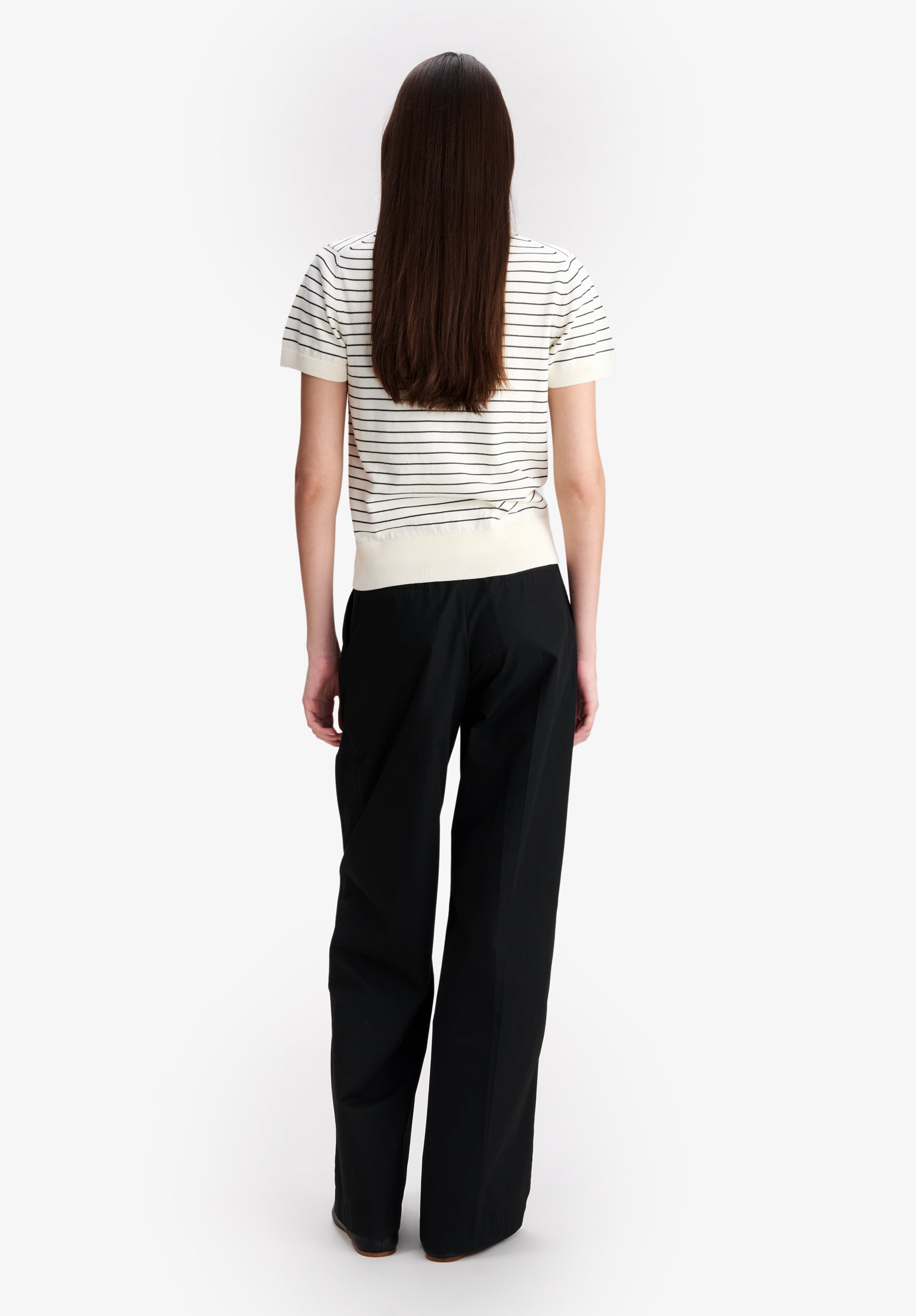 A.P.C. Hose Bio-Baumwolle Schwarz Weit Mittelhoch