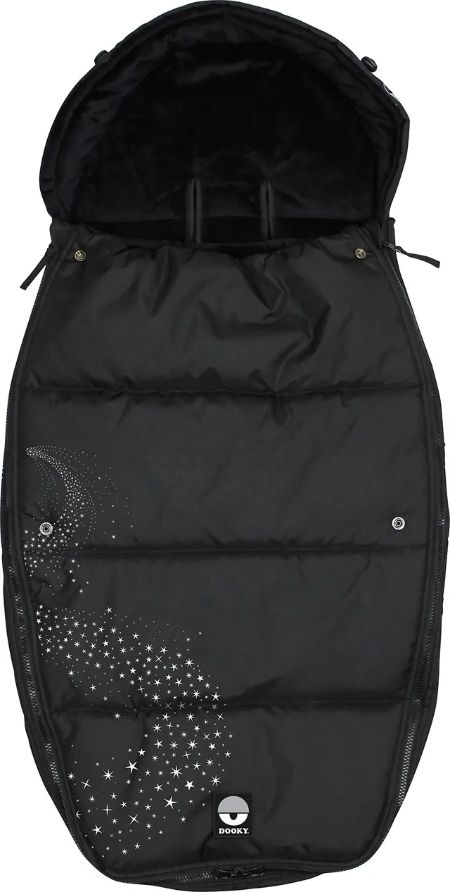 Dooky Silver Stardust Fußsack L schwarz 98x50 Winter