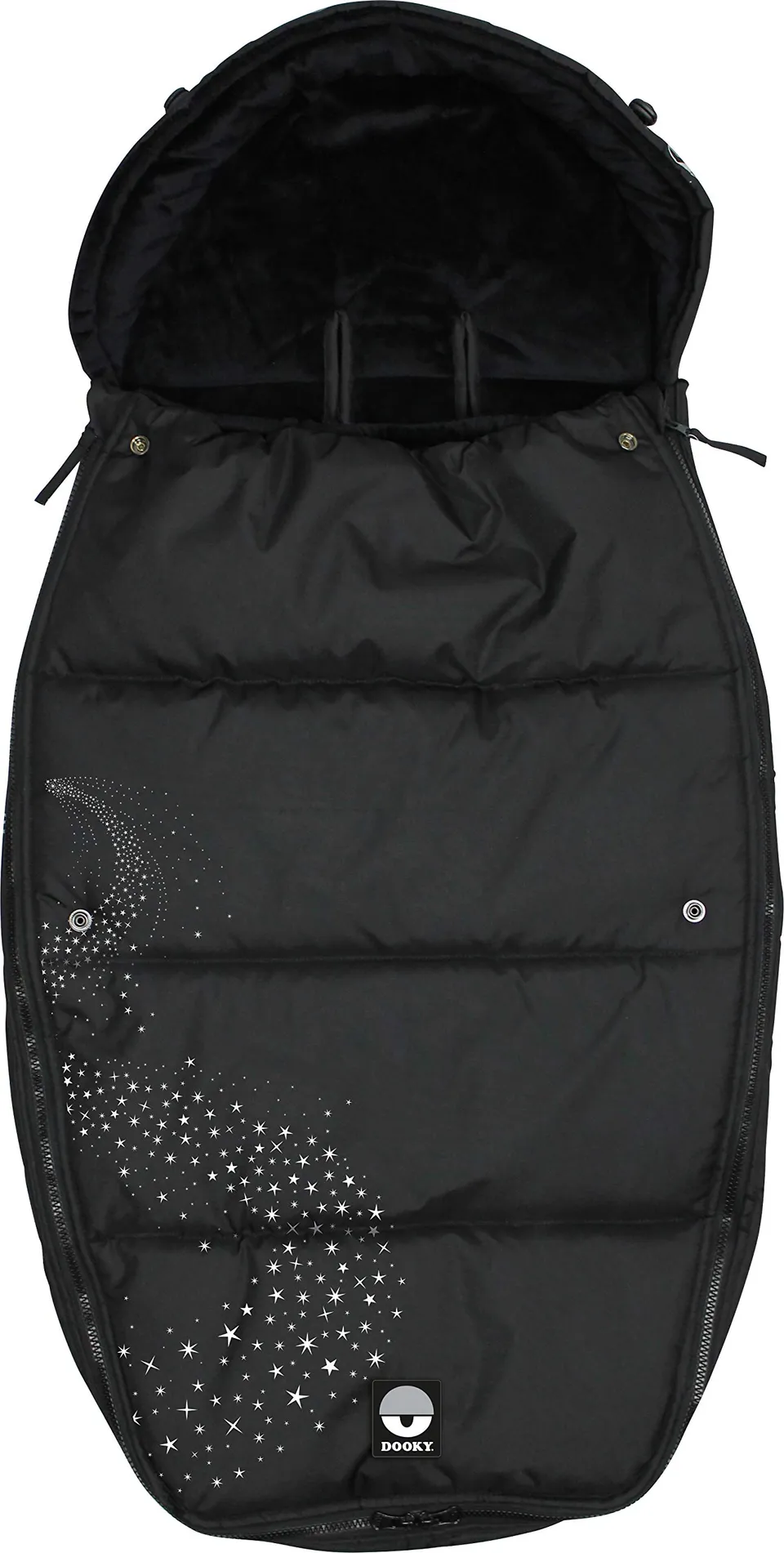 Dooky Silver Stardust Fußsack L schwarz 98x50 Winter