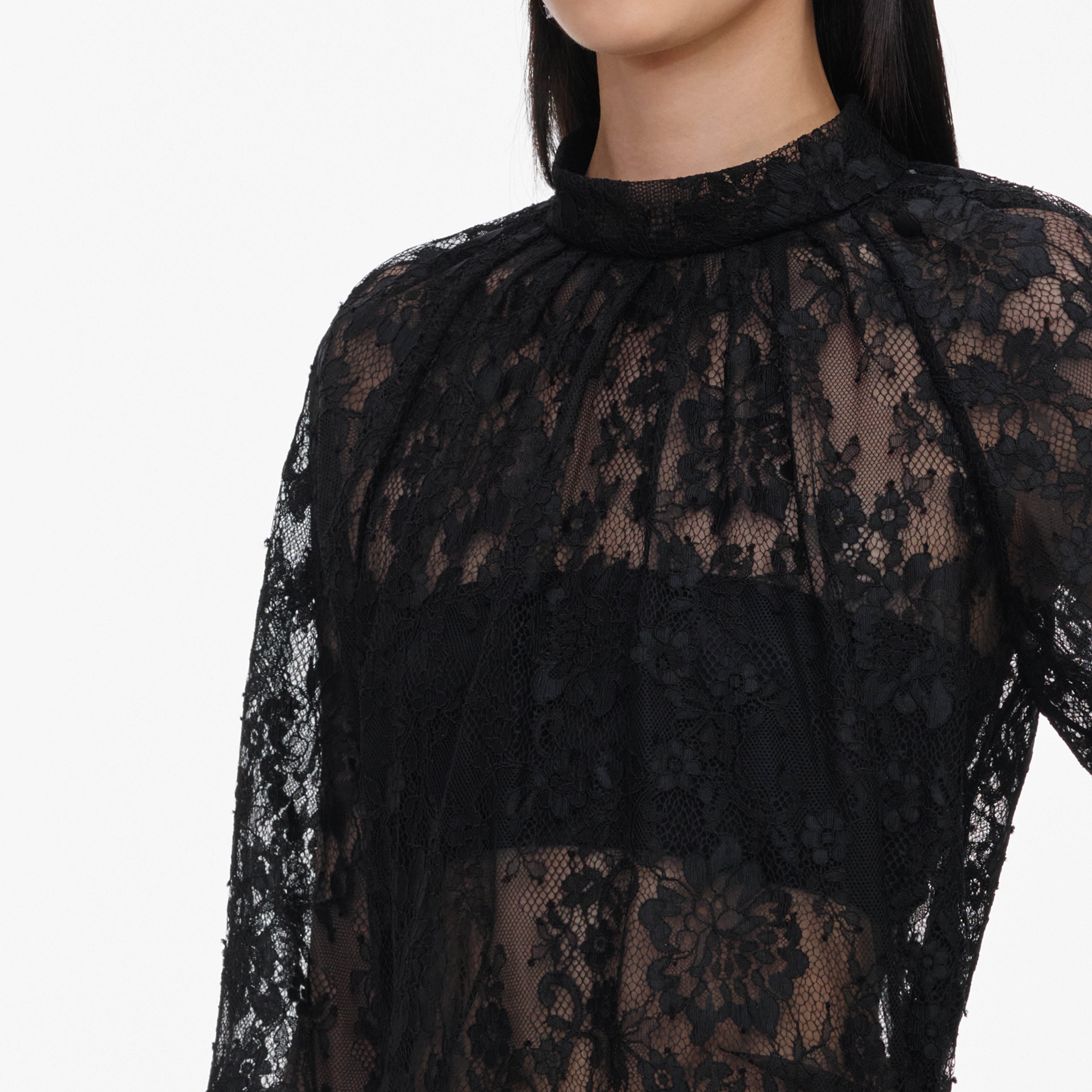 Self Portrait Tops Black Lace Blouse Bluse schwarz