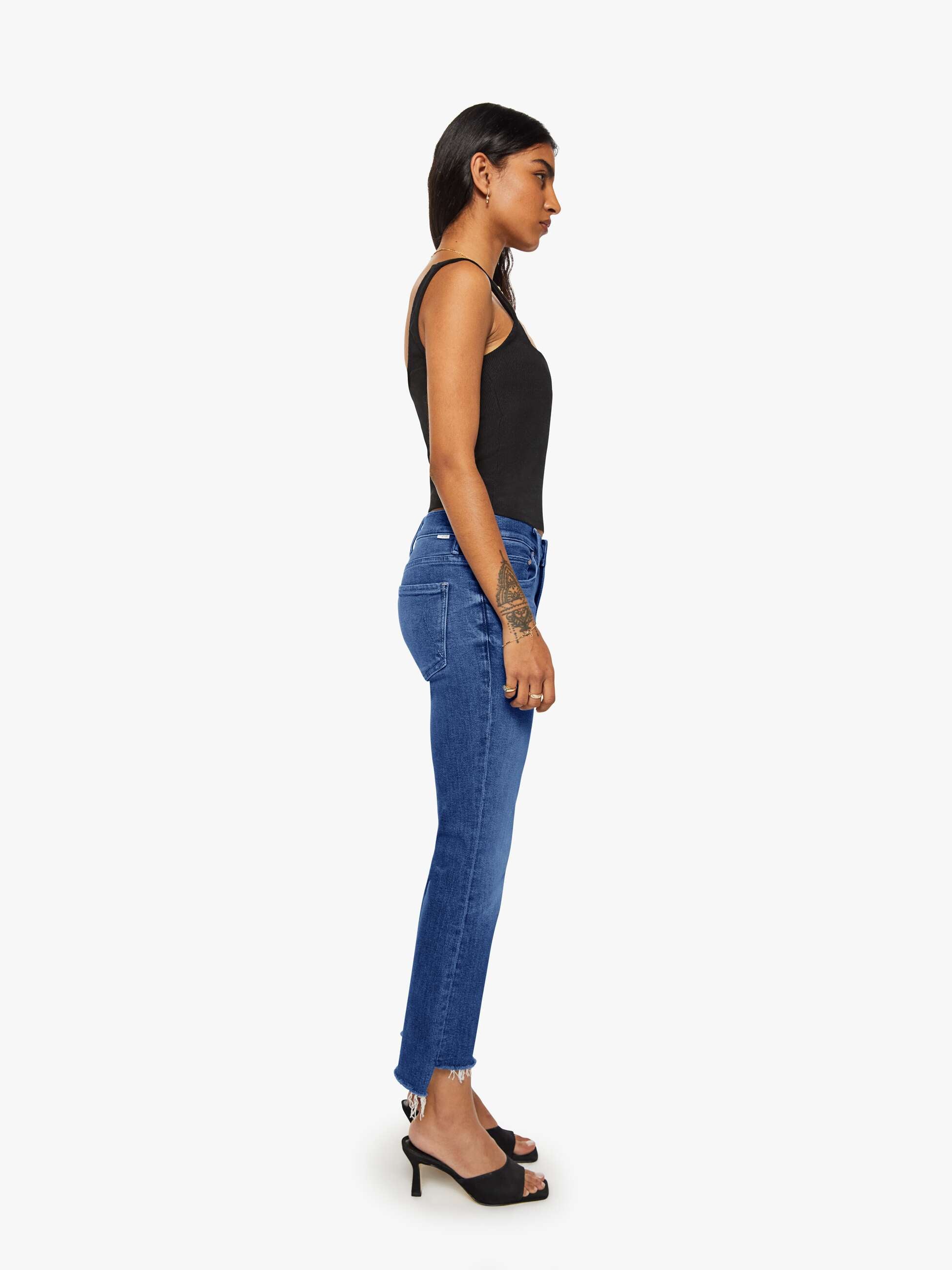 Mother Denim The Lil Insider Crop Step Fray Jeans Off Limits
