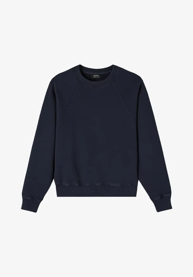 A.P.C. blaues Sweatshirt mit Raglanärmeln, 100 % Bio-Baumwolle
