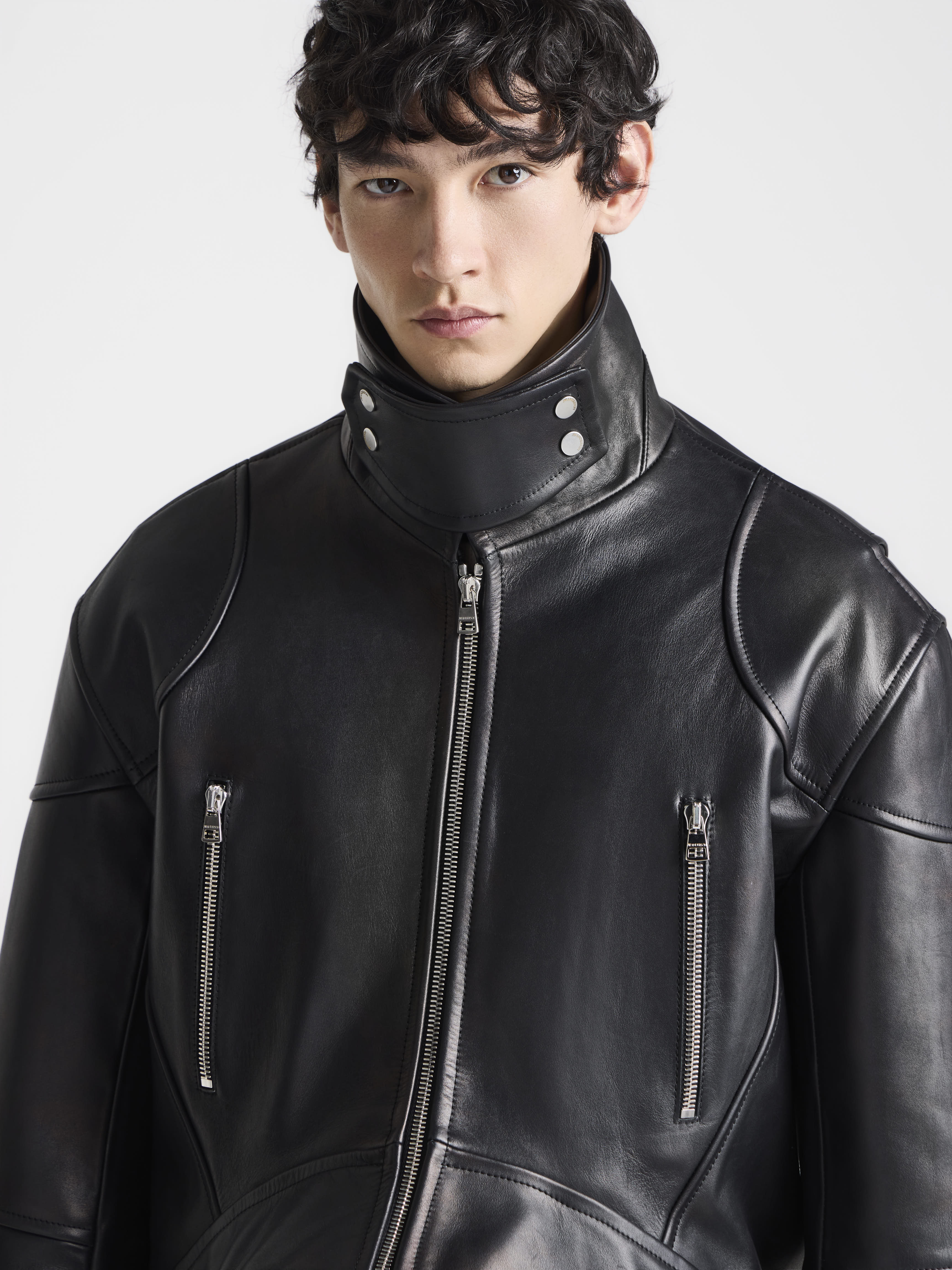 J.W.Anderson Coats & Jackets Curved Hem Bikerjacke Schwarz