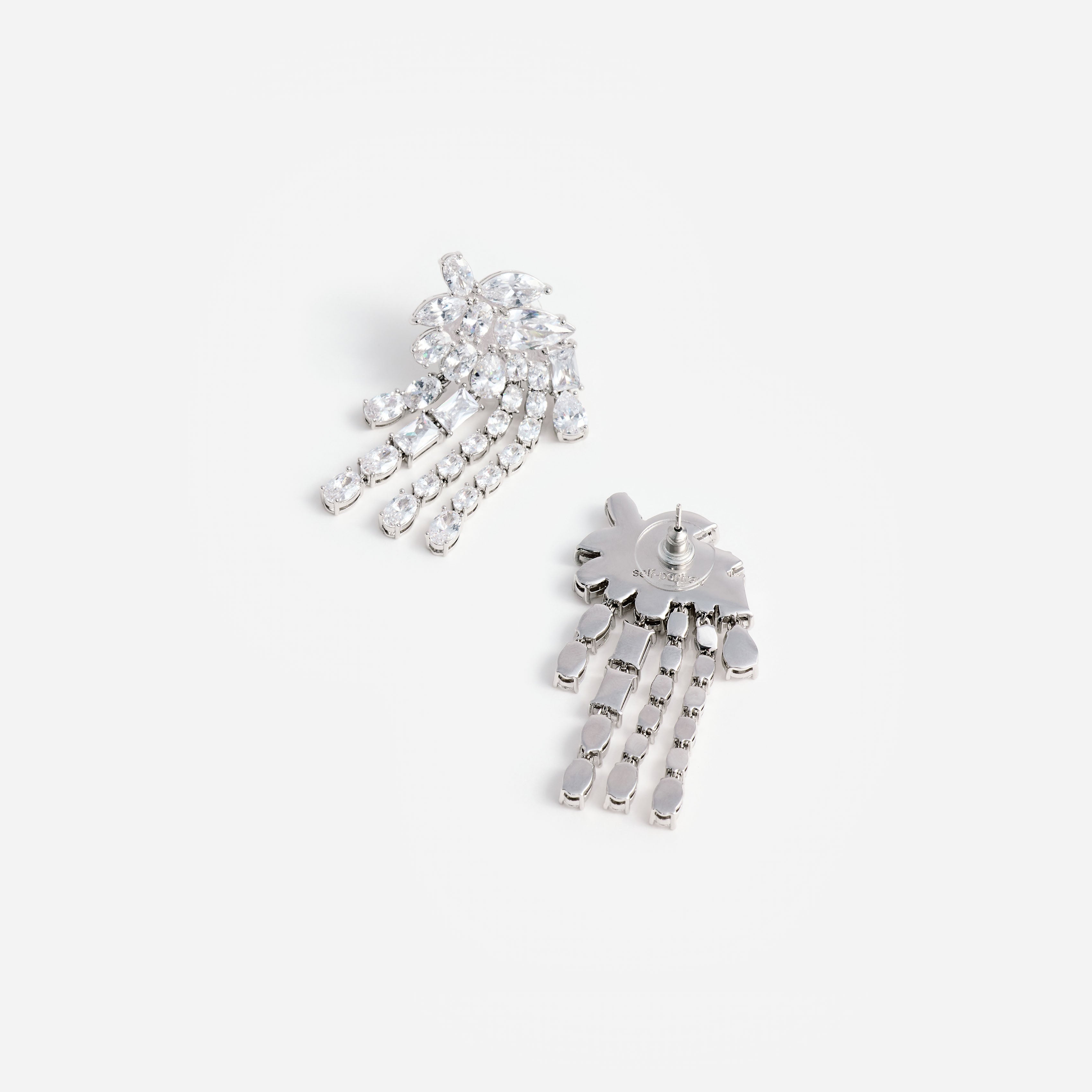 Self Portrait Multi Crystal Ohrringe Silber Hänger Strass