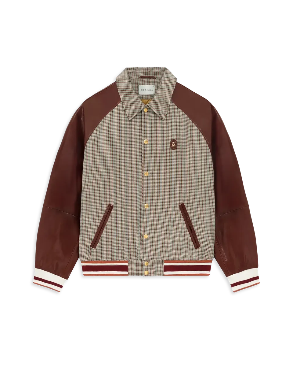Drôle De Monsieur Veste Mix Cuir Jacke beige Leder