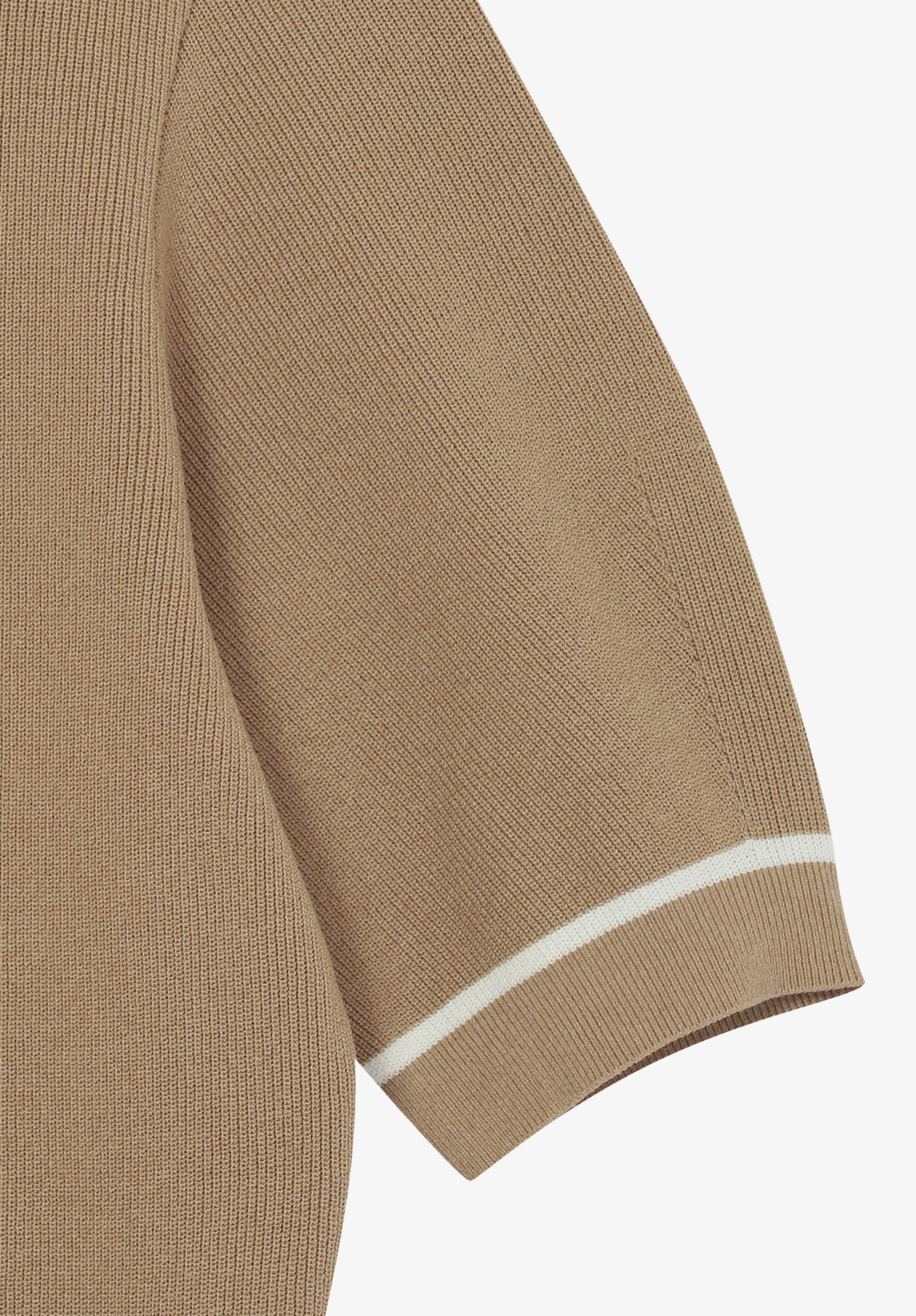 A.P.C. Golf Polohemd Ecru mit Kontrastkragen
