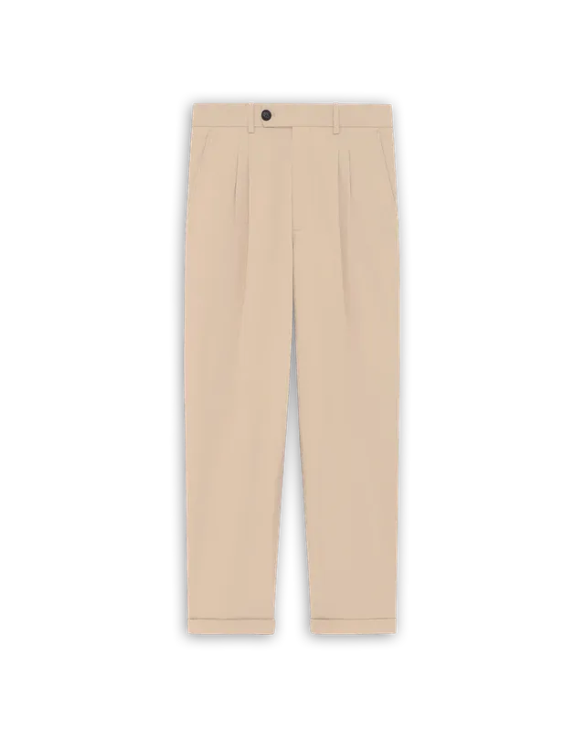 Drôle De Monsieur Pantalon Cropped à Plis Hose Beige