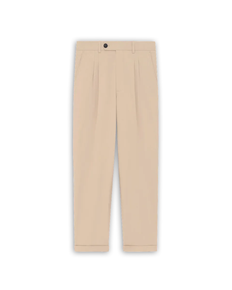 Drôle De Monsieur Pantalon Cropped à Plis Hose Beige