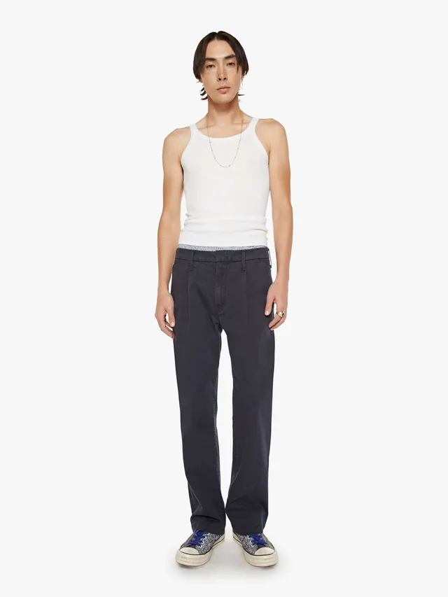 Mother The Pleated Big Shot Prep Hose Navy Stretch