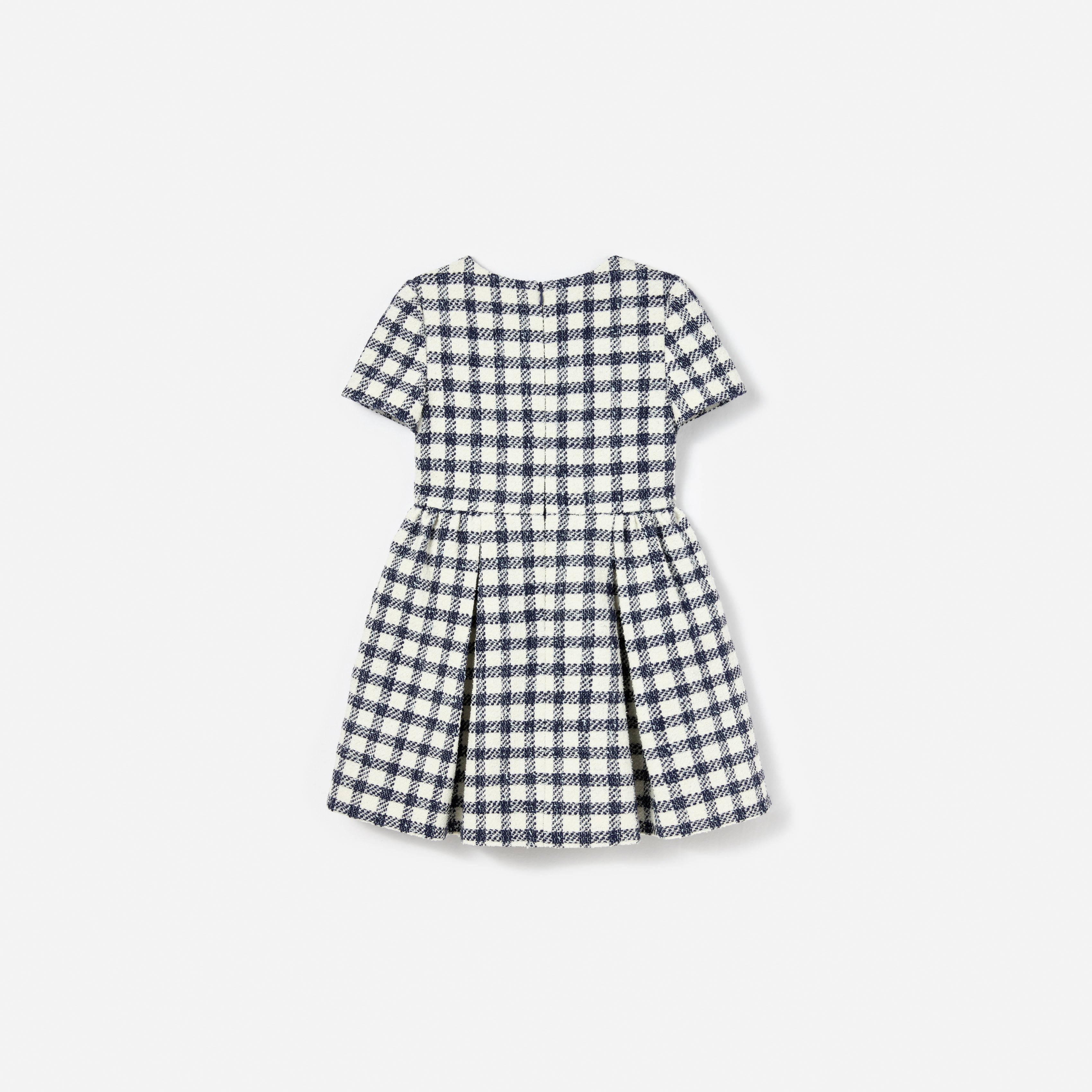 Self-Portrait Check Boucle Kinderkleid navy Karo Schleife