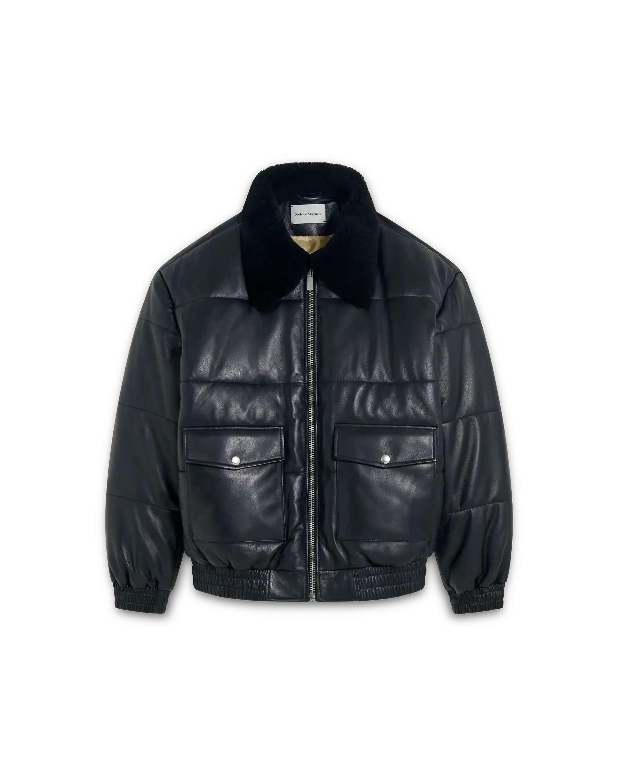 Drôle De Monsieur Le Blouson Cuir Lederjacke Schwarz Lamm