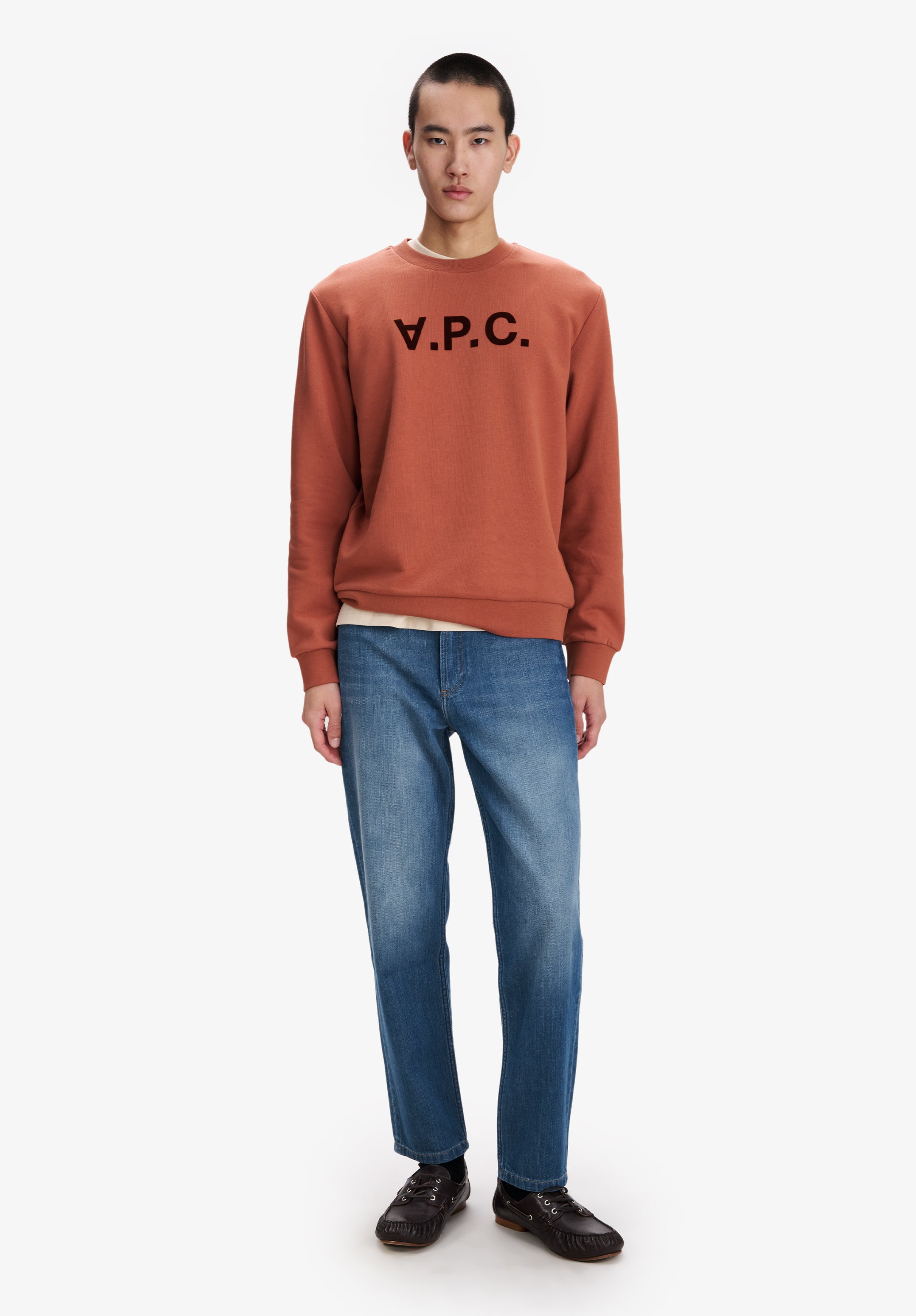A.P.C. V.P.C. Sweatshirt ziegelrot Bio-Baumwolle