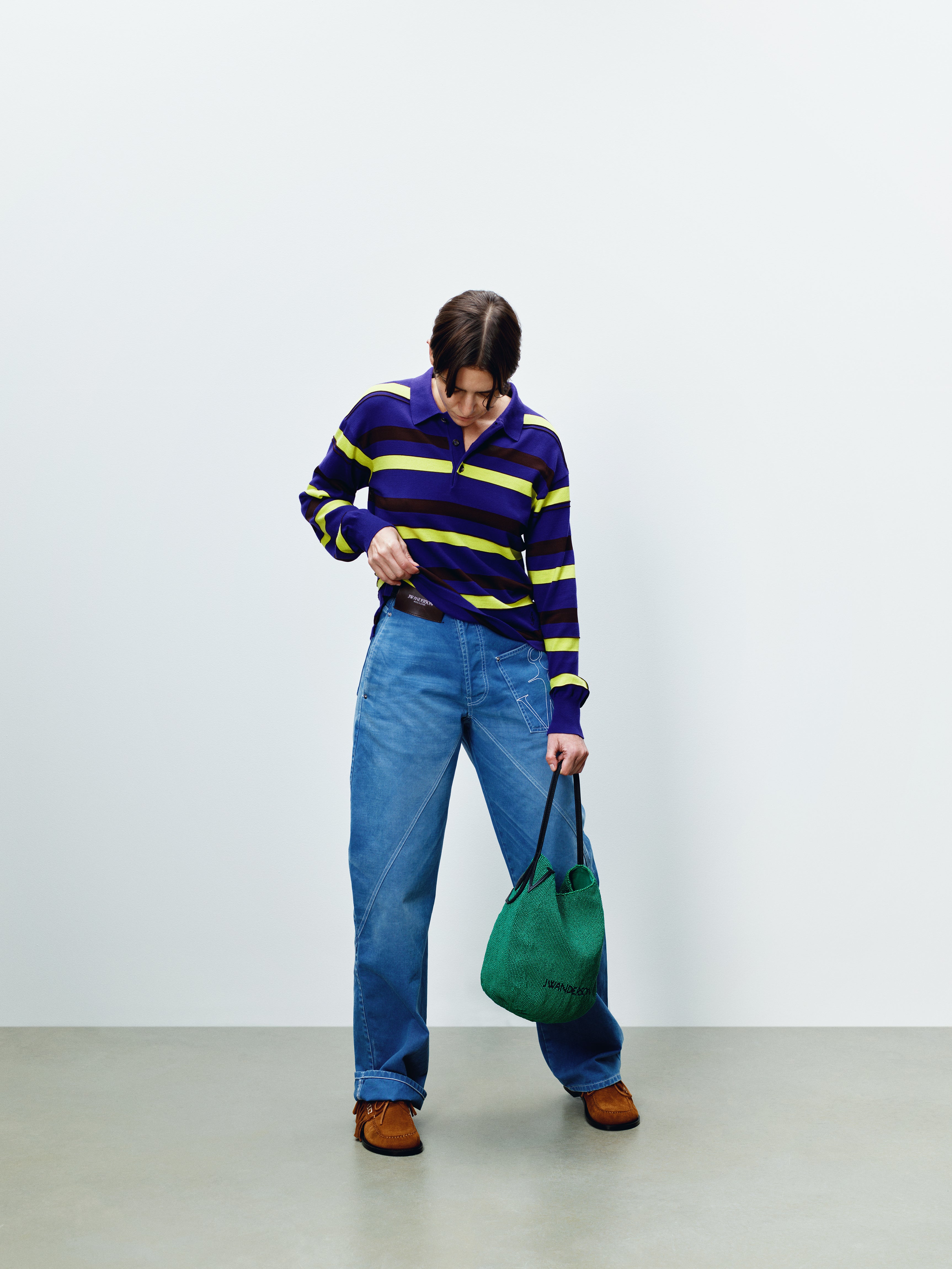 J.W.Anderson Knitwear Rugby Polo Top ultraviolet gestreift